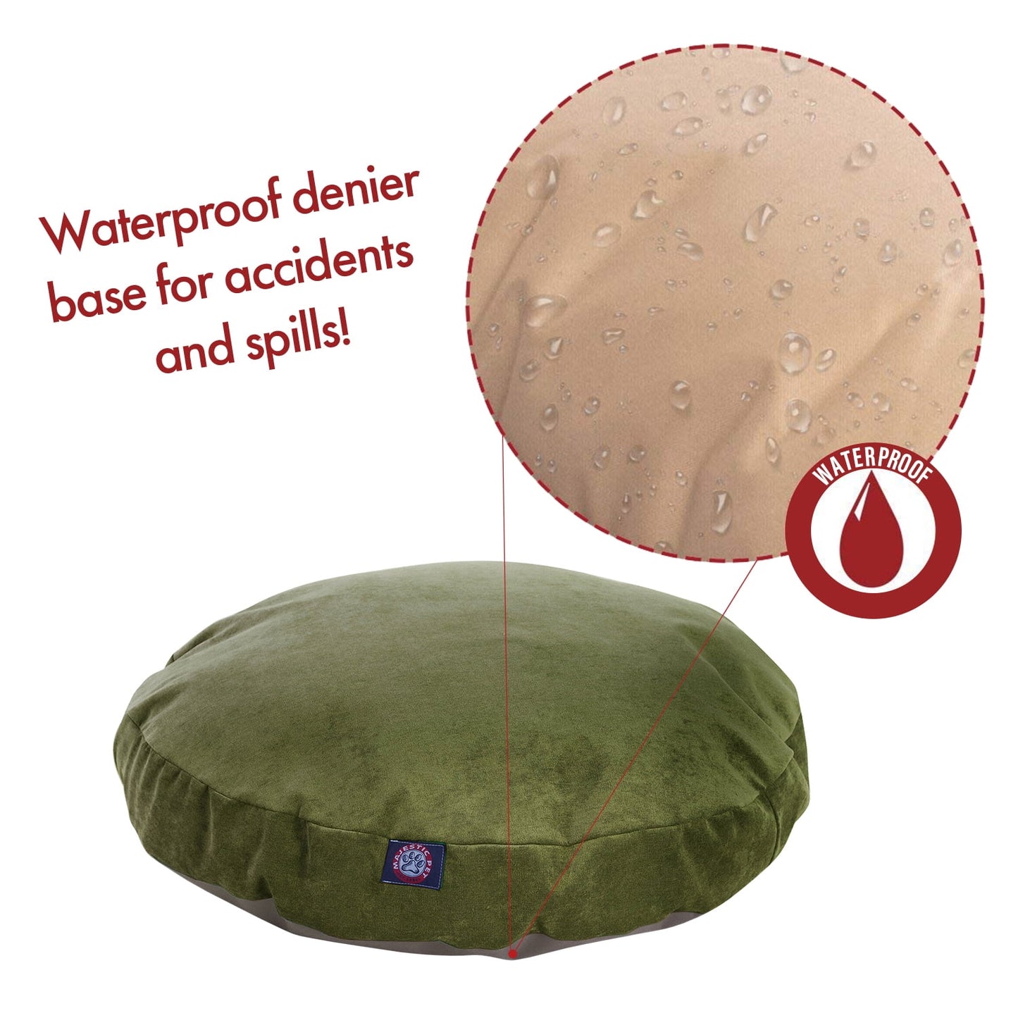 Majestic Pet | Villa Velvet Round Pet Bed For Dogs, Removable Cover, Fern, Small