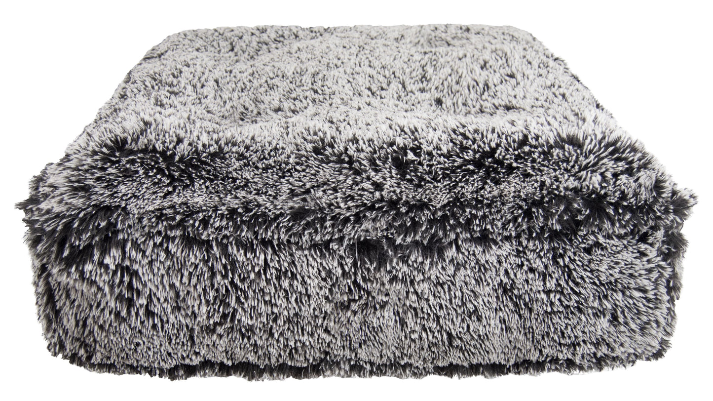Bessie and Barnie Midnight Frost Luxury Shag Extra Plush Faux Fur Rectangle Pet/Dog Bed