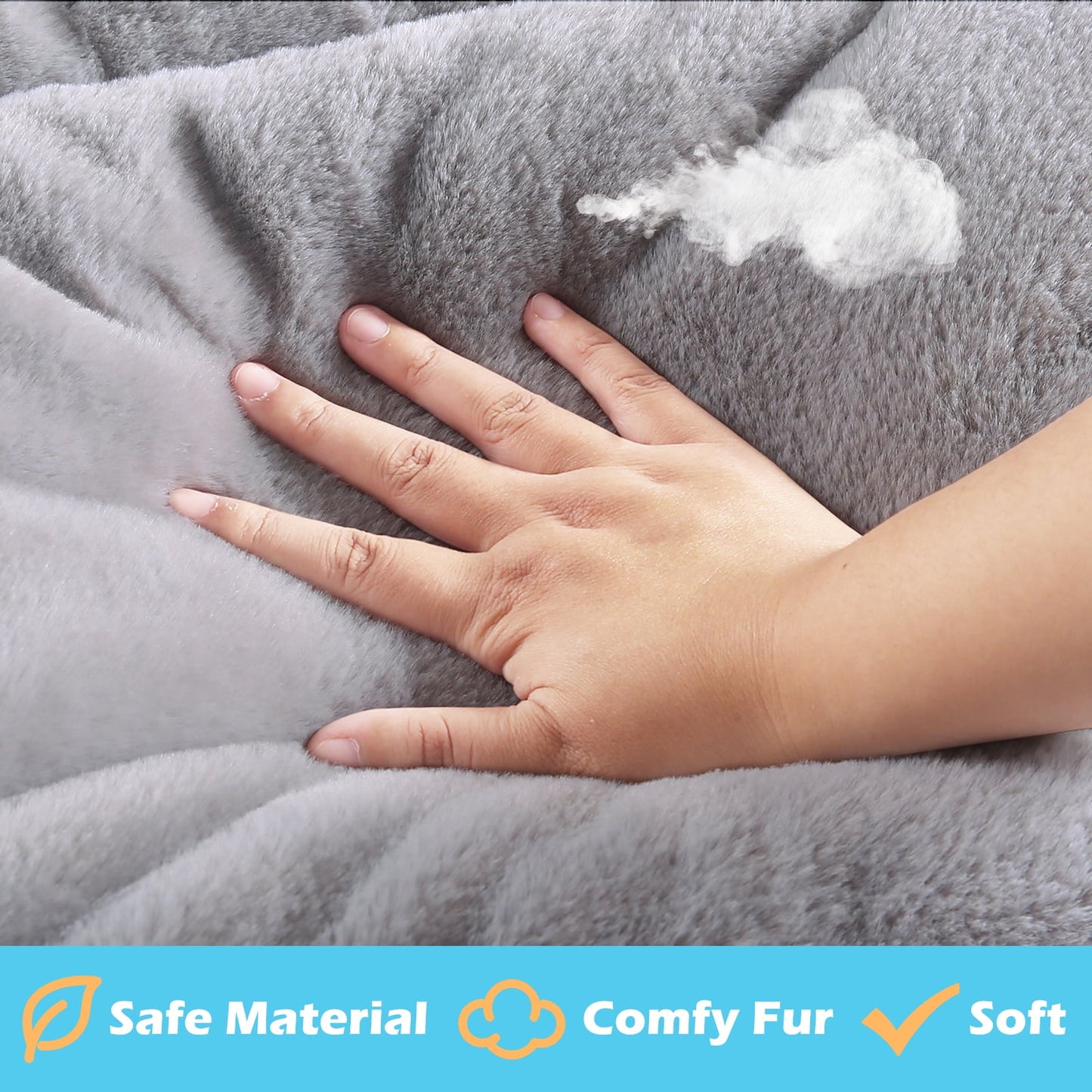 COSYJOY Plush Washable Dog Bed Ultra Soft Dog Crate Mat Kennel Pad Anti-Slip Pet Sleeping Bed for Small Medium Large Dogs,Gray 36" x 23"