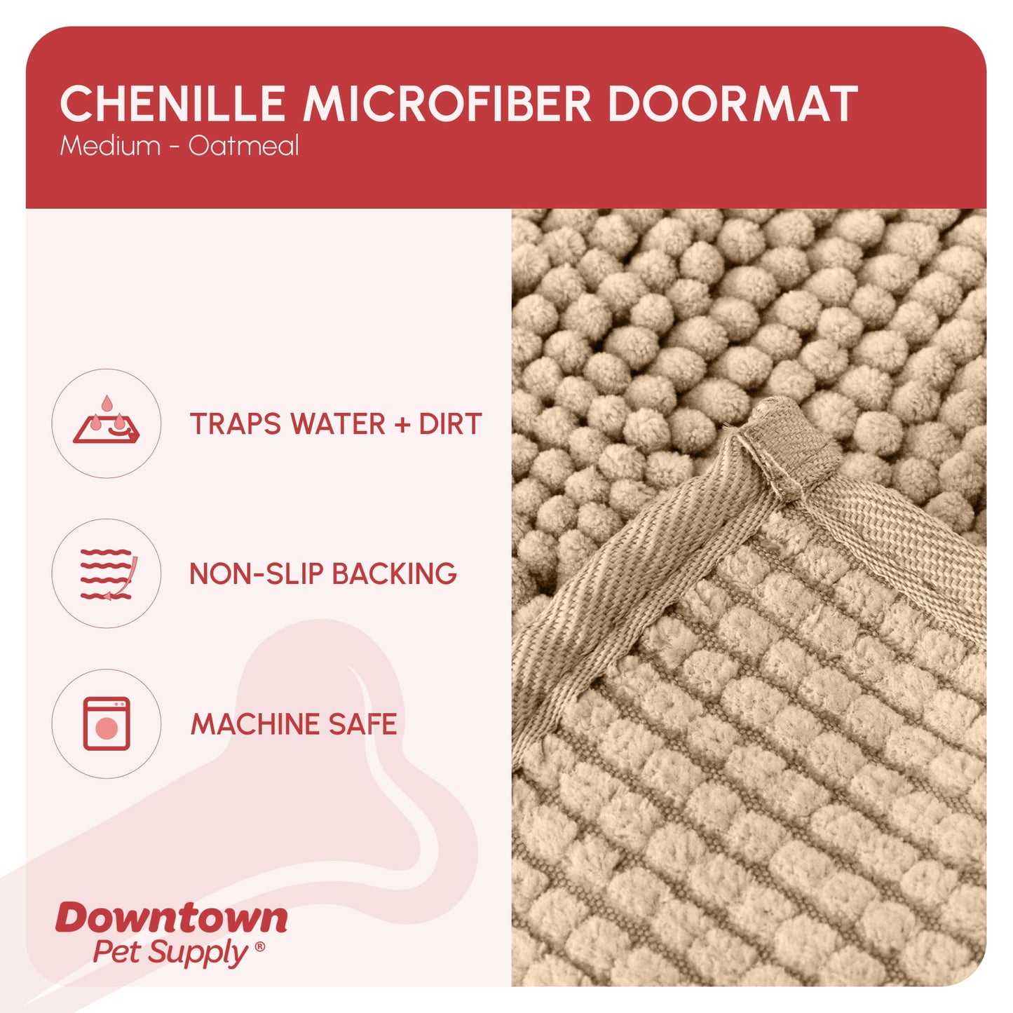 My Doggy Place Dog Mat for Muddy Paws, Washable Dog Dog Mat, Oatmeal