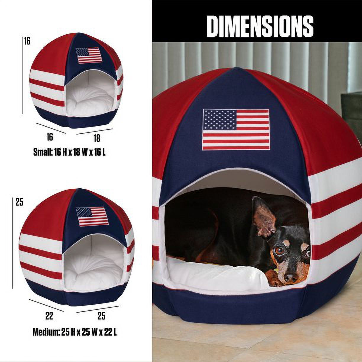 Maccabi Art US Country-Sport Ball Pet Bed for Dogs, Cats - Small