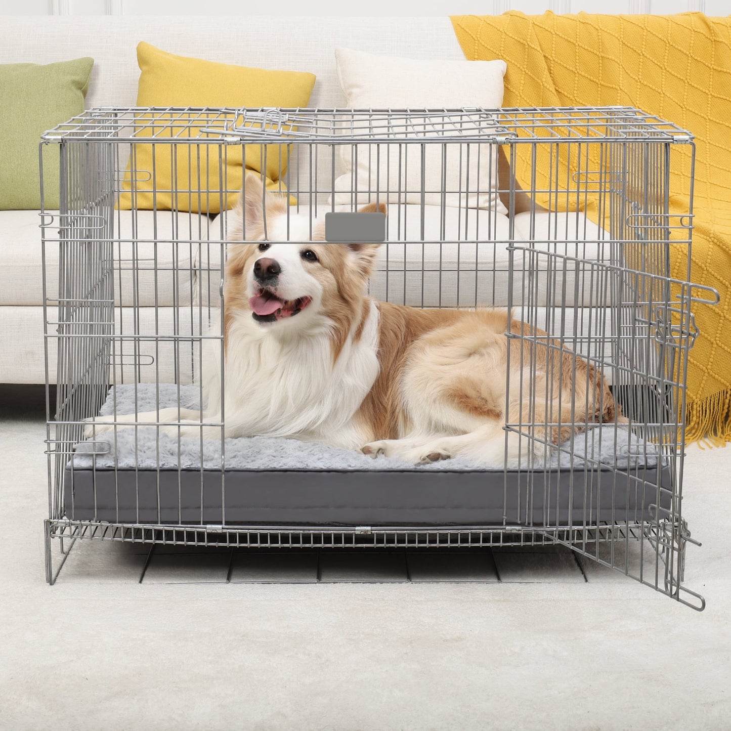 Waterproof Dog Beds for Crates 36" Washable Removable Cover Dog Kennel Pad for Large Dogs