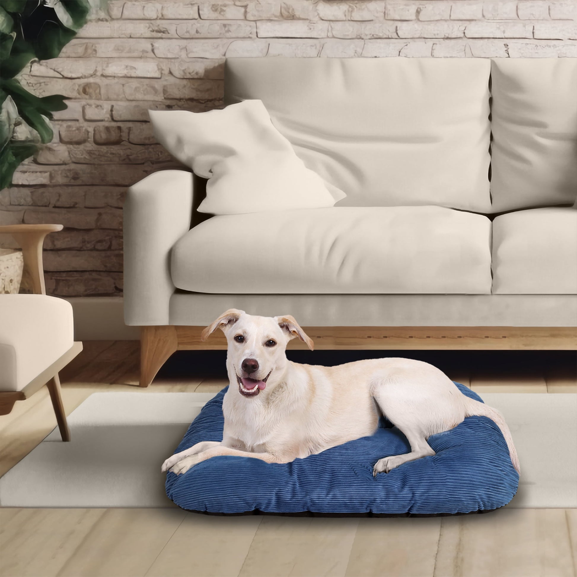 Vibrant Life Medium Rounded Rectangle Orthopedic Pet Pillow for Cats & Dogs, Blue