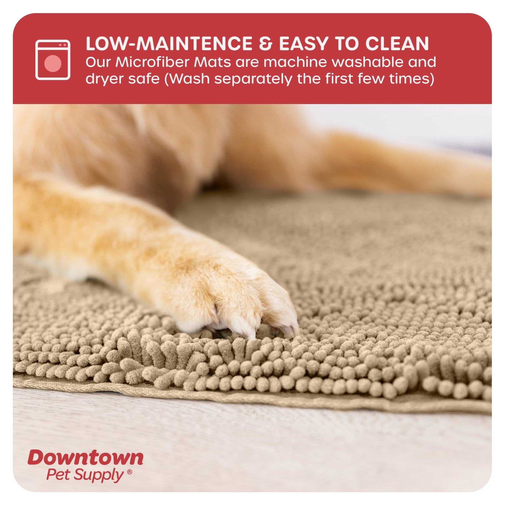 My Doggy Place Dog Mat for Muddy Paws, Washable Dog Dog Mat, Oatmeal