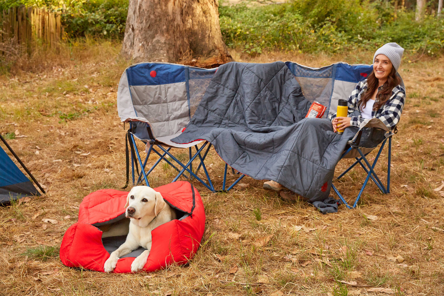 OmniCore Designs Pet Sleeping Bag (SM/Blue) with Zippered Cover for Travel, Camping, Backpacking, Hiking | Good for Small and Large Pets | Use as Pet Beds, Pet Mats or Pet Blanket