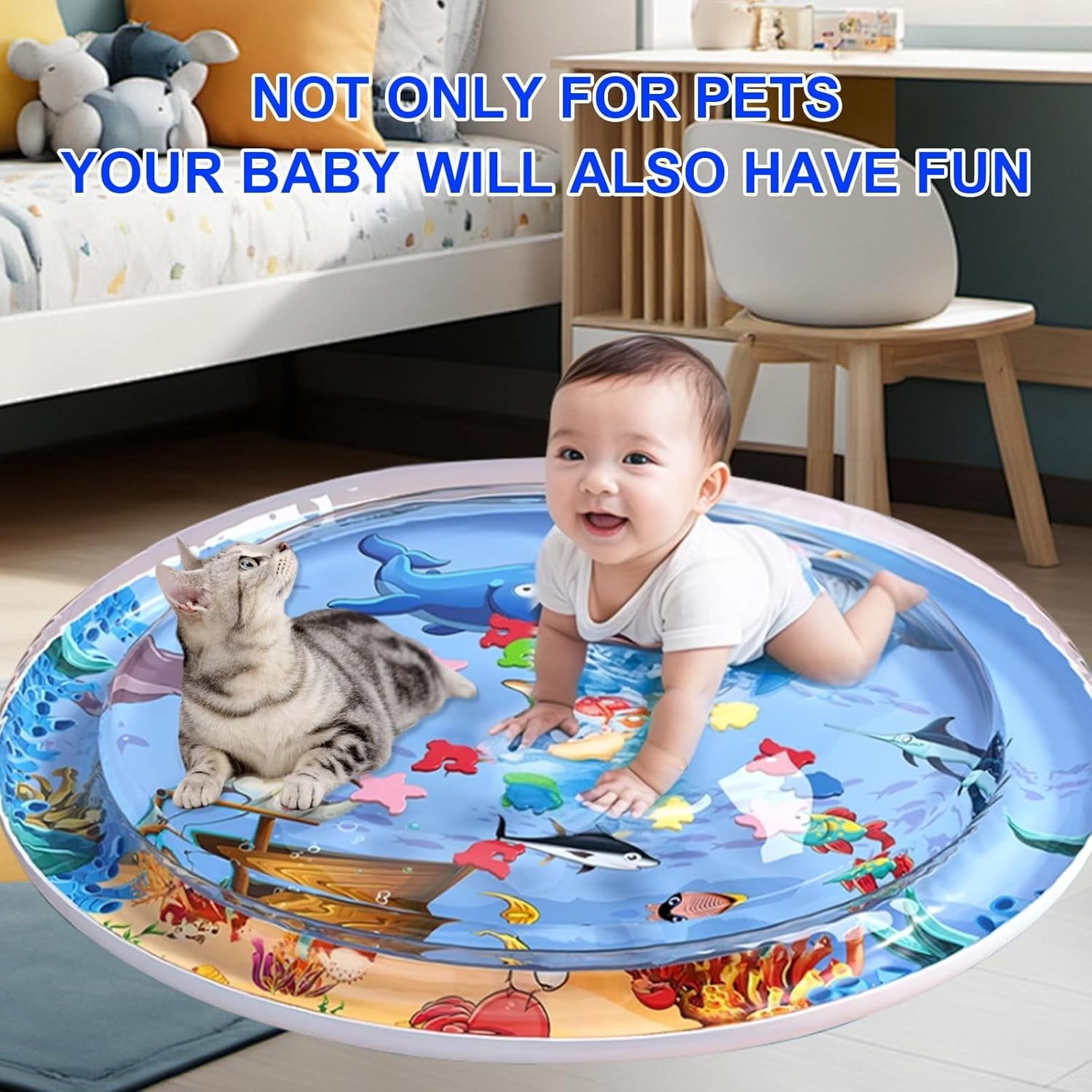 Pet Water Bed,Cat Water Mat 2025 Upgraded Thickened Sensory Water Palymat,Leak-Proof Sensory Playmat,Water Mat for Cats and Dogs,Anti-Scratch Design Waterbed for Indoor Cat & Dog