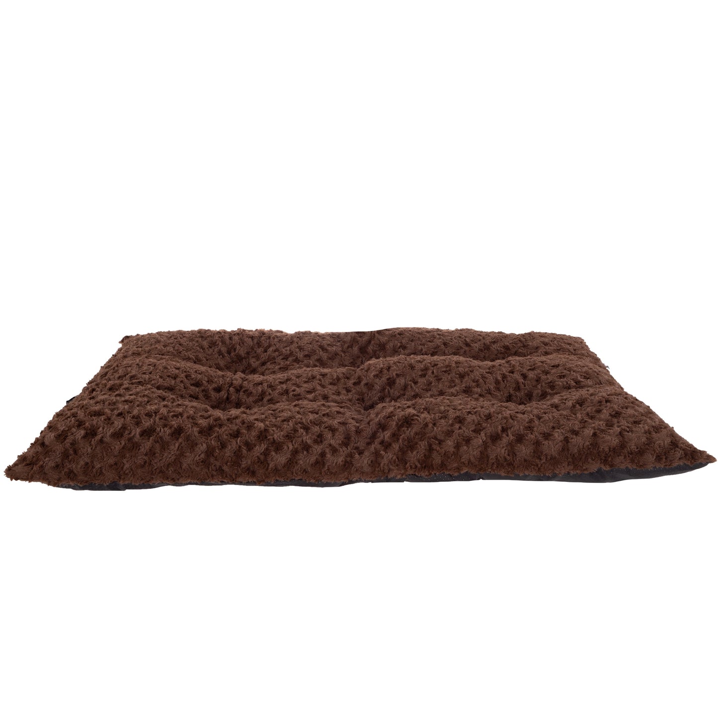PETMAKER 42x26 Dog Bed with Faux Fur Top and Non-Slip Bottom, Brown