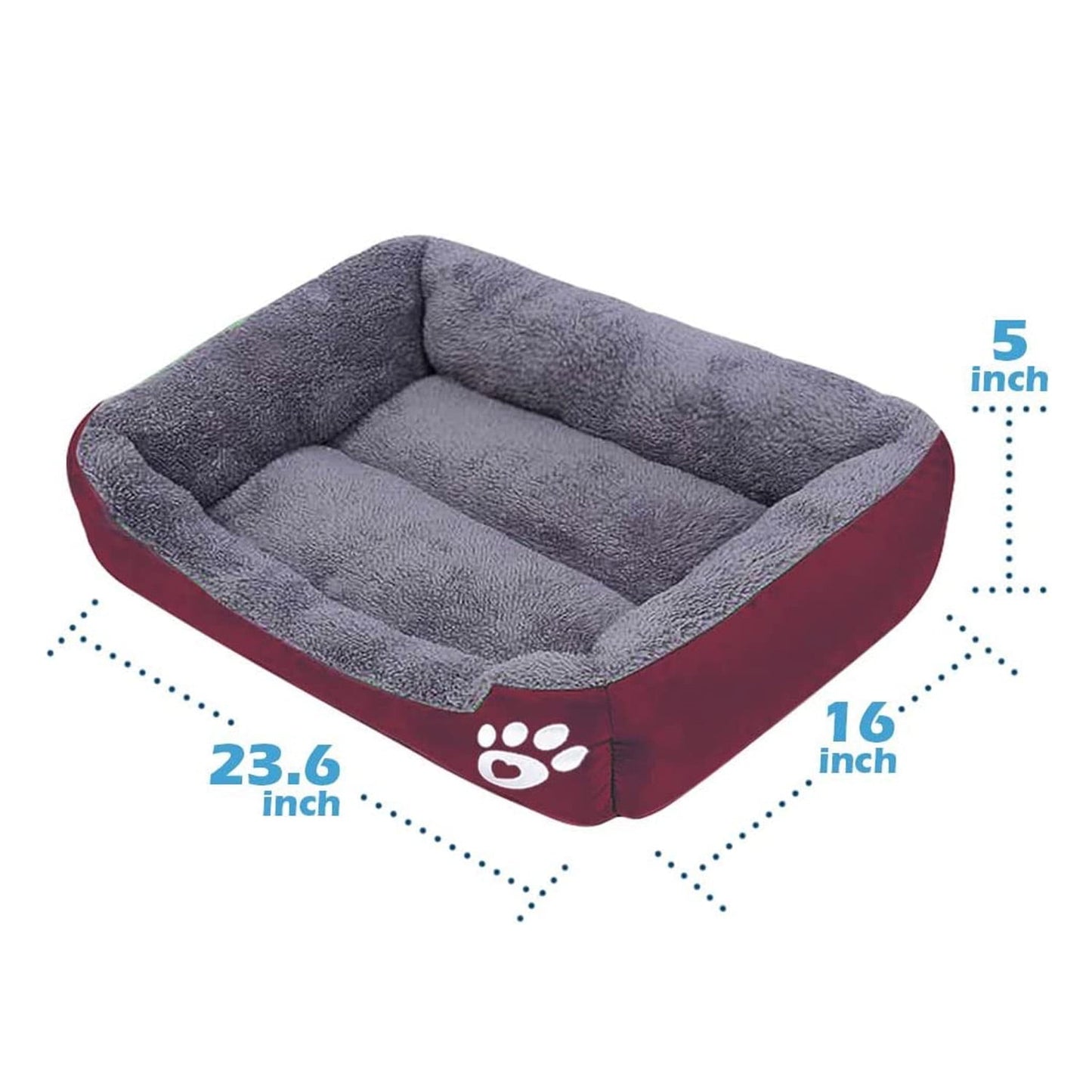 PinkSheep Dog Bed Washable Pet Cat Beds for Small Puppy Medium Dogs Cats, Wine Red