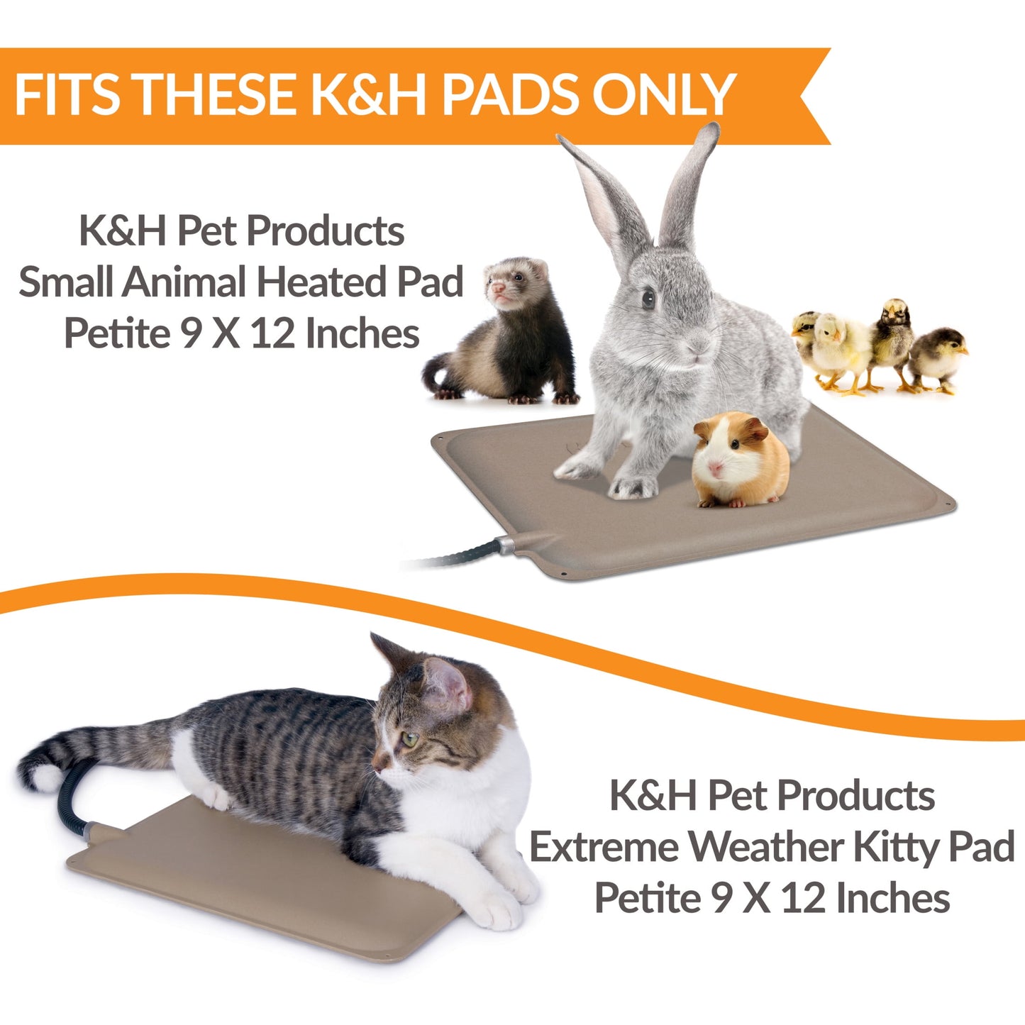 K&H Pet Products Small Animal Heated Pad Deluxe Replacement Cover GrayPetite 9 X 12 Inches