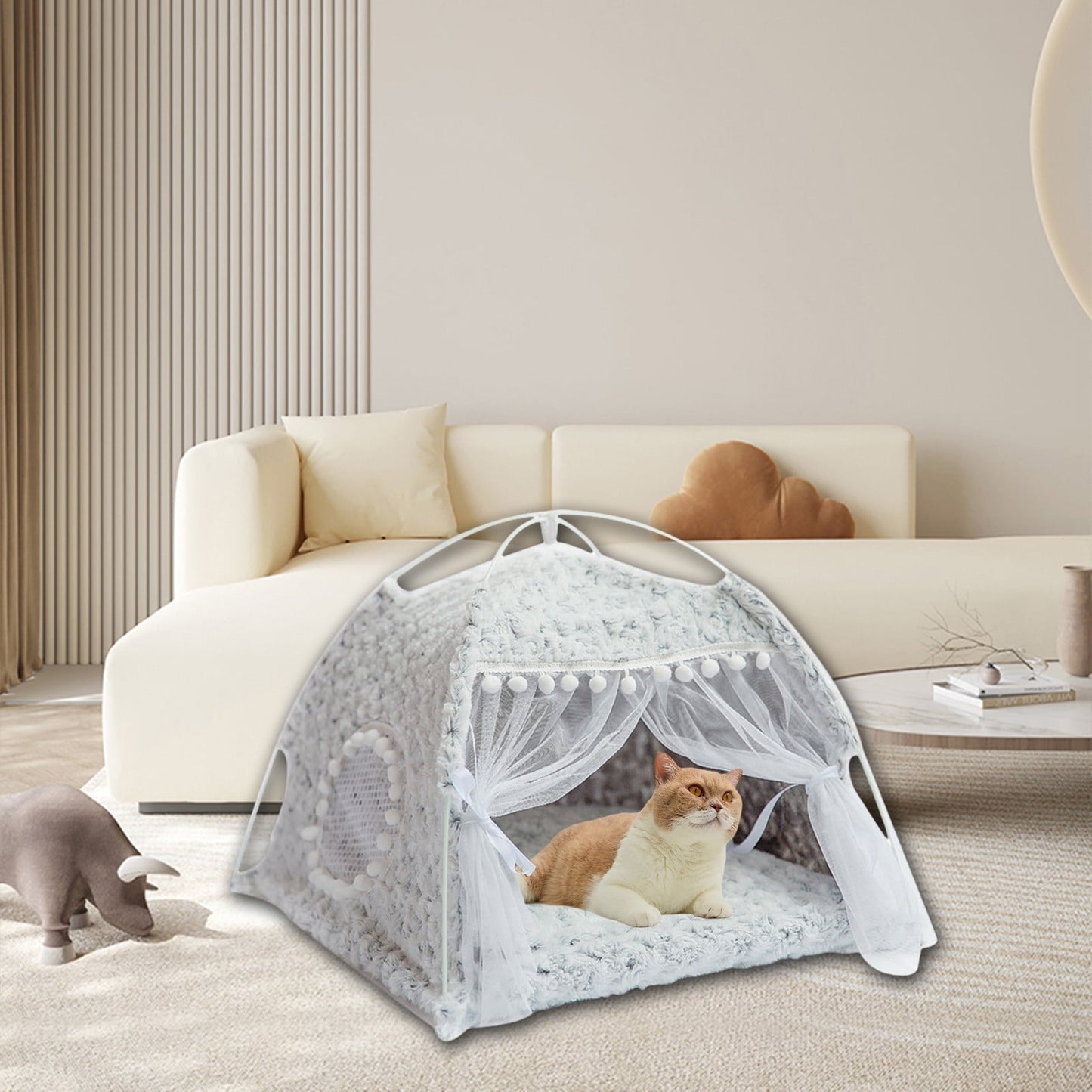 OAVQHLG3B Cats Dogs Bed For Indoor Cats Dogs Bed, Cats Dogs Cave Bed, Warm Enclosed Covered Cats Tent,Outdoor Cave Bed House For Cats,Puppy Or Small Pet With Ventilation