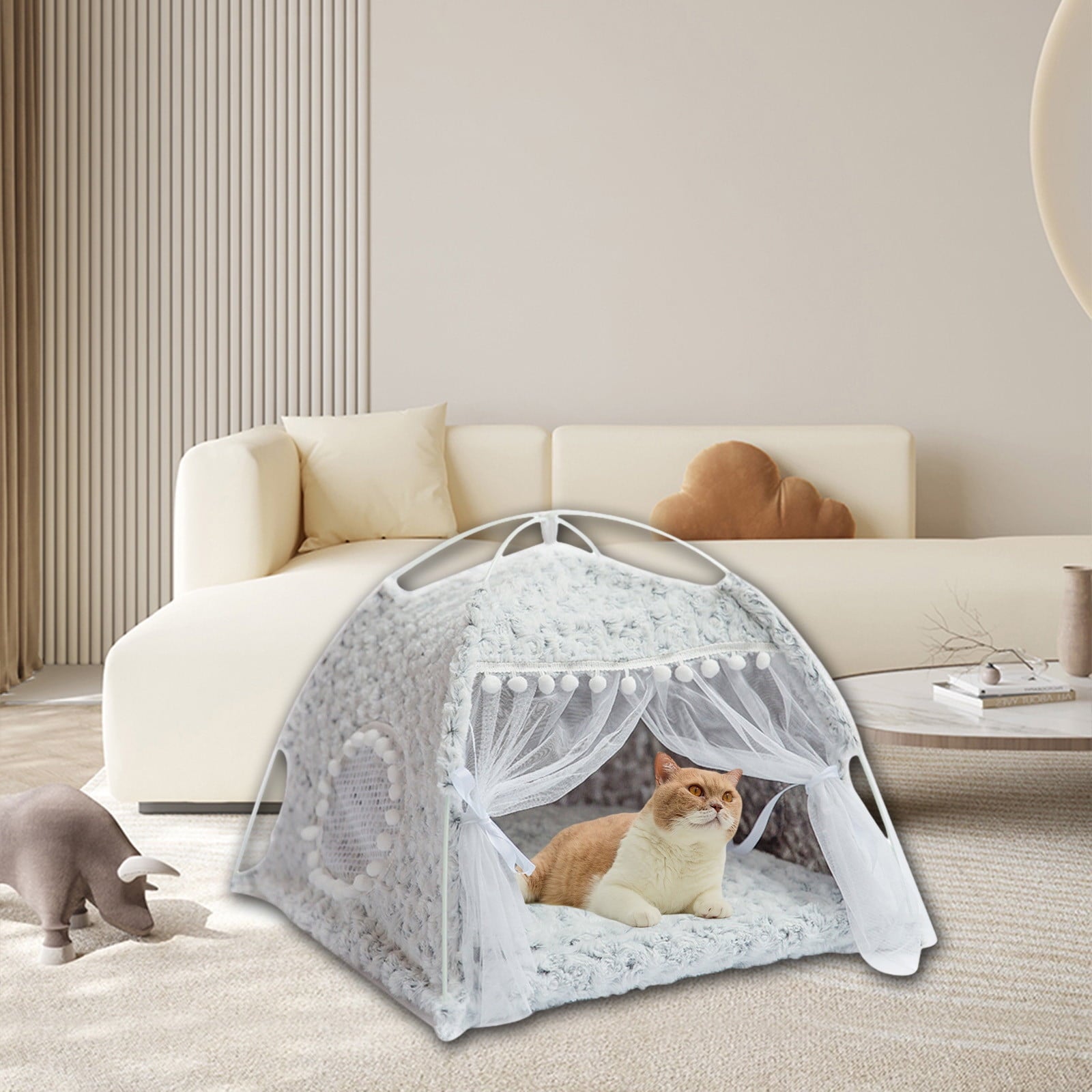 OAVQHLG3B Cats Dogs Bed For Indoor Cats Dogs Bed, Cats Dogs Cave Bed, Warm Enclosed Covered Cats Tent,Outdoor Cave Bed House For Cats,Puppy Or Small Pet With Ventilation