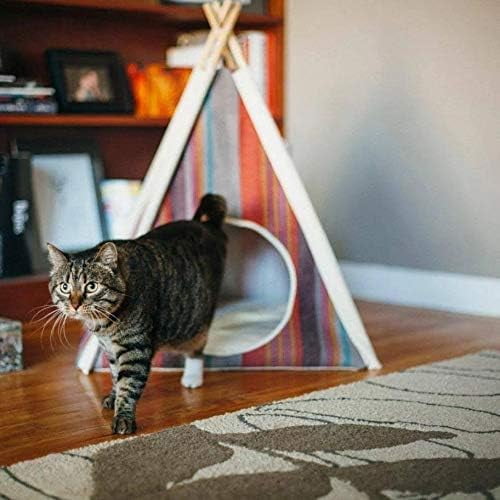 Horizon Cozy Cove Pet Teepee Tent for Dogs & Cats - Cotton Canvas Pet Bed House, Removable Pillow, Indoor/Outdoor, Machine Washable (Desert)