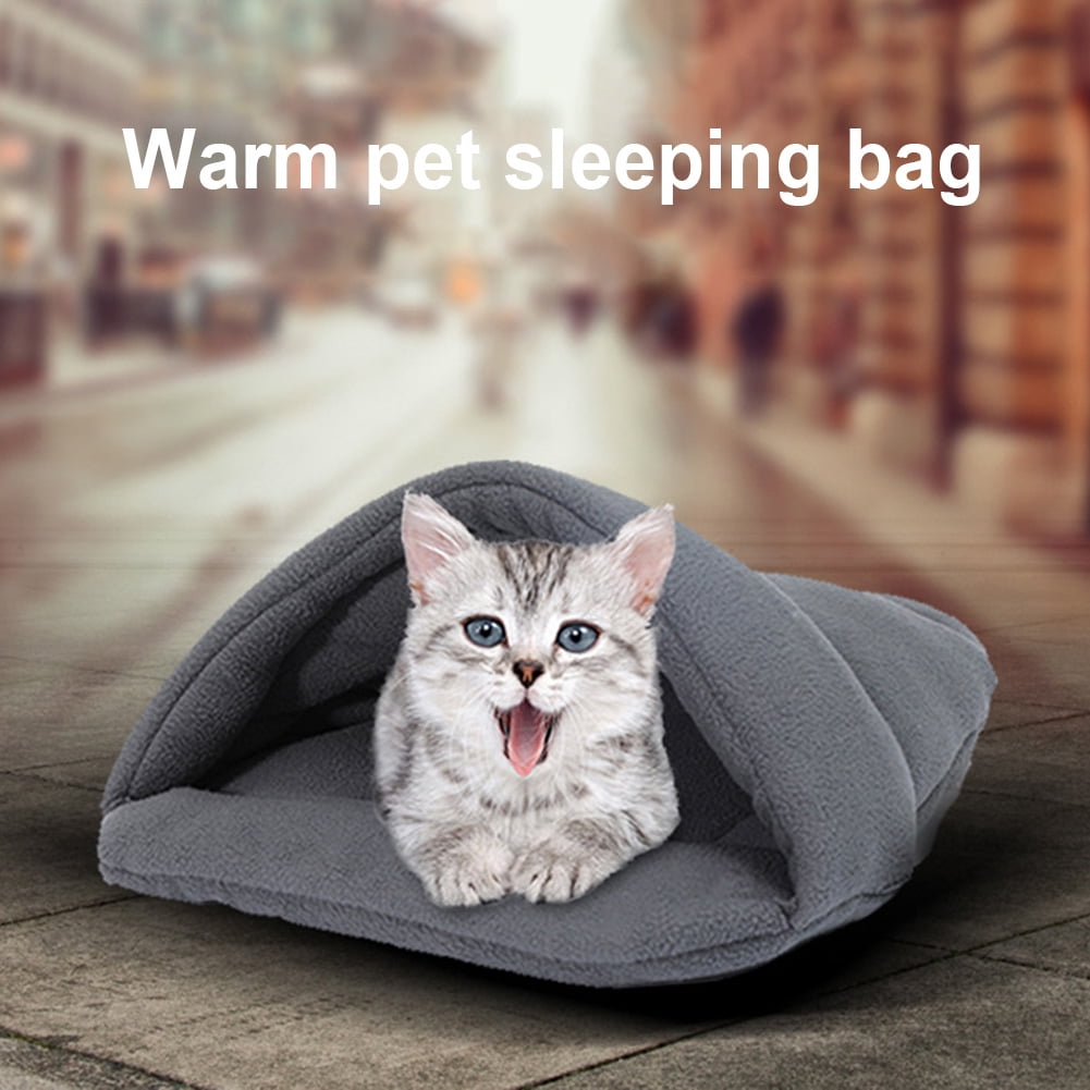 Thick Fleece Warm Dog Cat Tent Cave Nest Bed Slipper Shape Pet Sleeping Bag