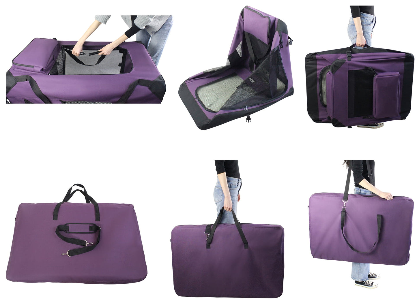 EliteField 3-Door Folding Soft Dog Crate with Carrying Bag and Fleece Bed (2 Year Warranty), Indoor & Outdoor Pet Home