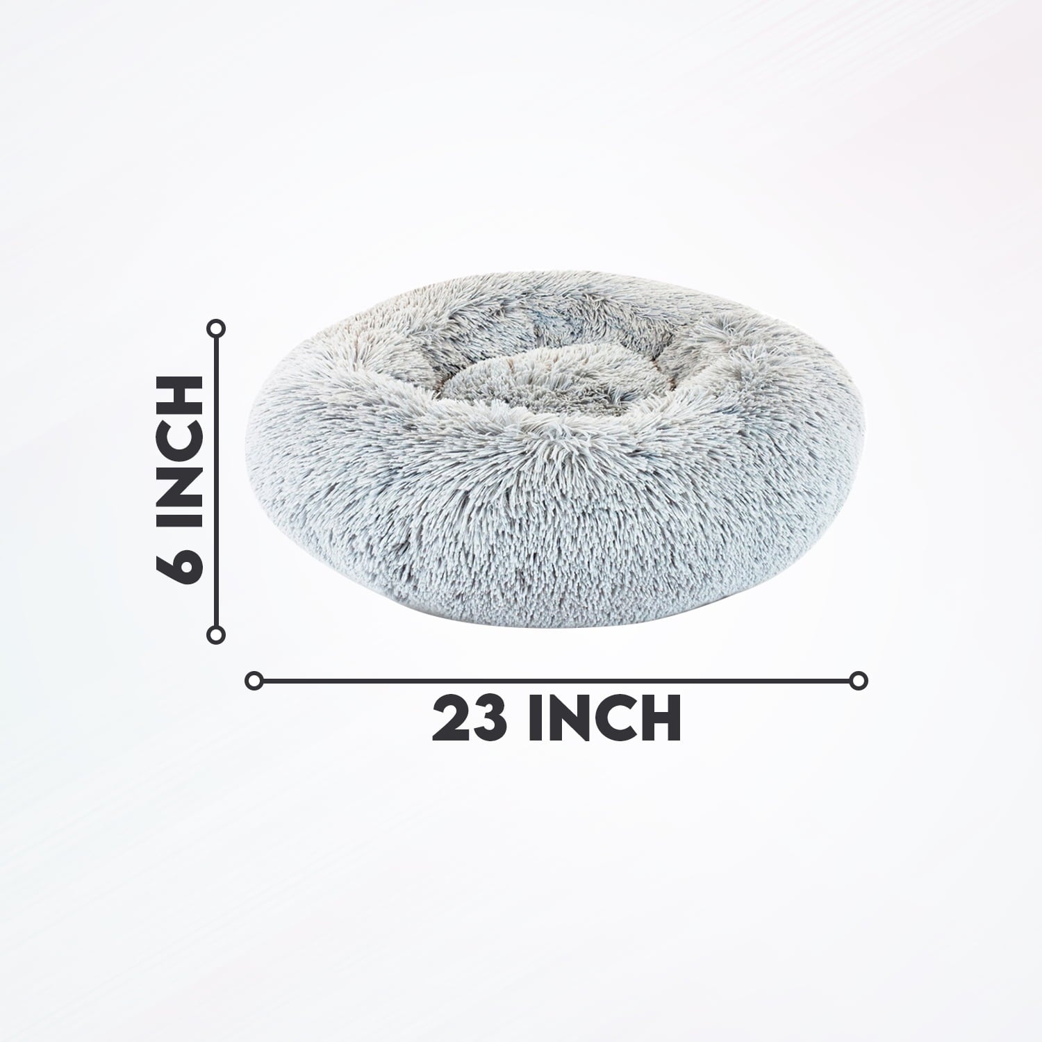 Precious Tails Super Luxe Shaggy Faux Fur Donut Bolster Dog Cat Bed - Small