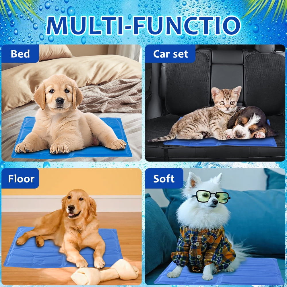Summer Cooling Mat for Dogs Cats,Cooling Pad,Breathable Pet Crate Pad Portable Pet Cooling Mat (19.5"X15.6")