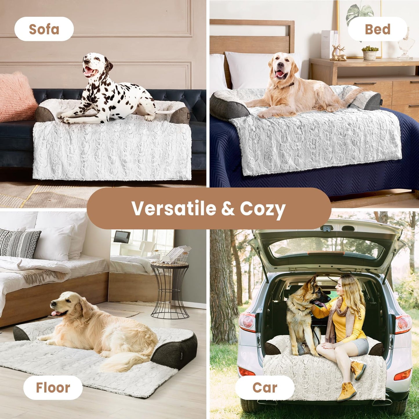 Blunique Dog Couch Bed Waterproof Pet Sofa Protector Detachable Cushion Washable, Gray 41 x 37 inch