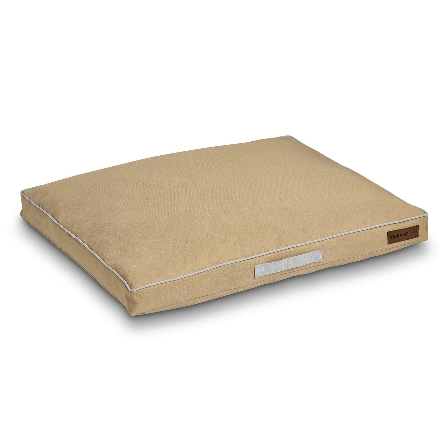 Vibrant Life Travel Durable Dog Bed, Large Gusseted, Warm Sand 38" x 28"