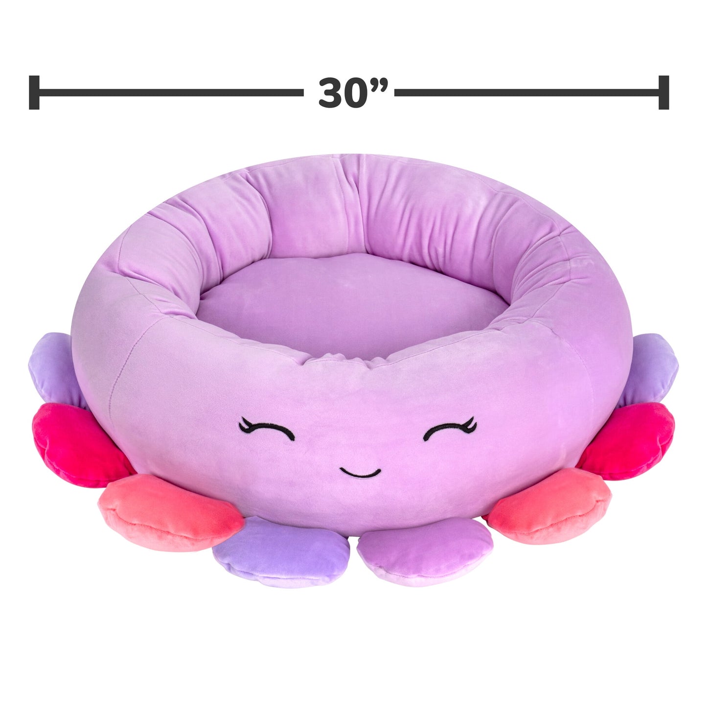 Squishmallows 30 inch Beula Octopus Pet Bed - Large Ultra Soft Plush Pet Bed