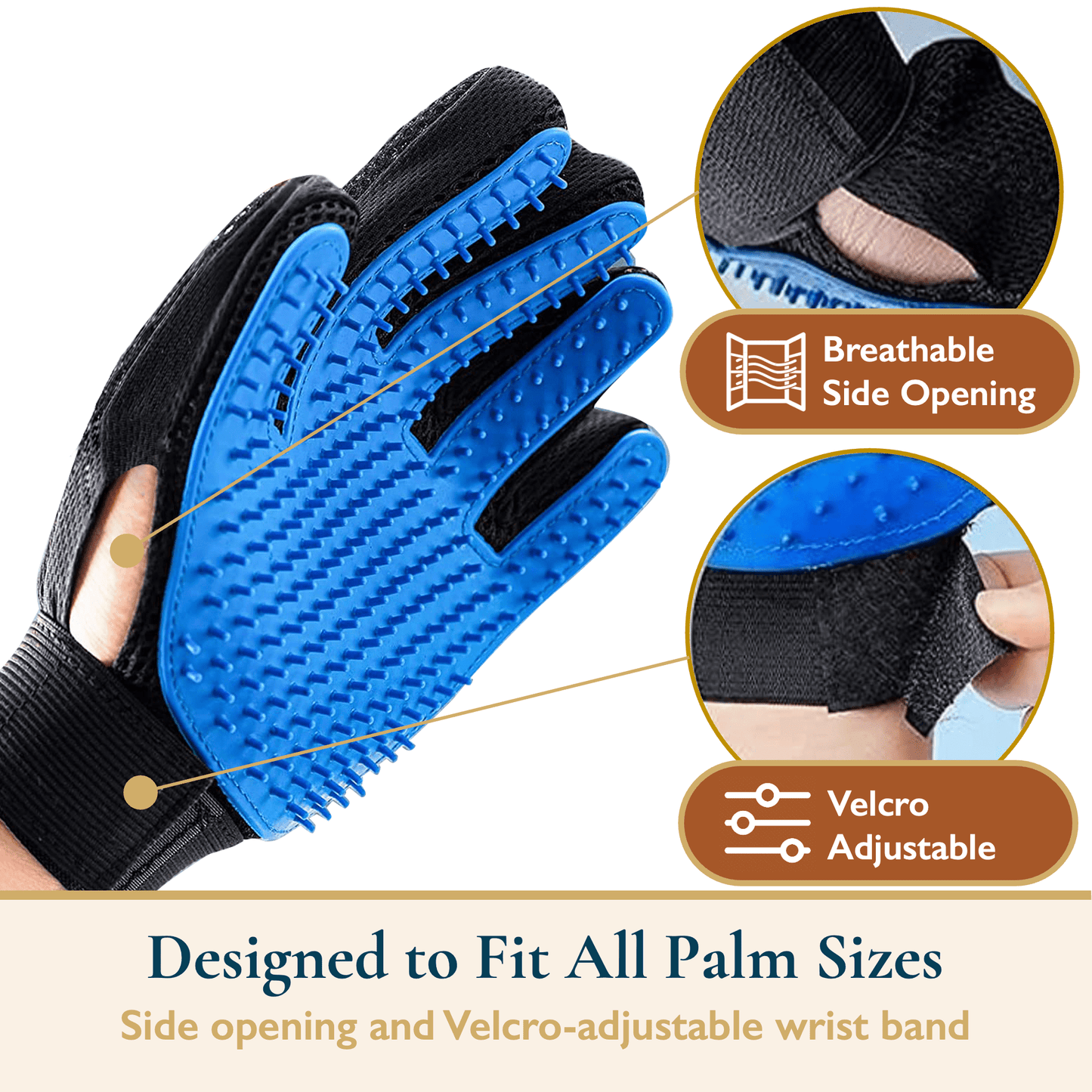 ComfiTime Pet Hair Remover & Pet Grooming Gloves Set, Dog/Cat Grooming Washing Gloves, Dog Brush Deshedding Tool, Reusable Lint Roller for Pet Hair, Dog/Cat Hair/Fur Remover for Carpet, Furniture