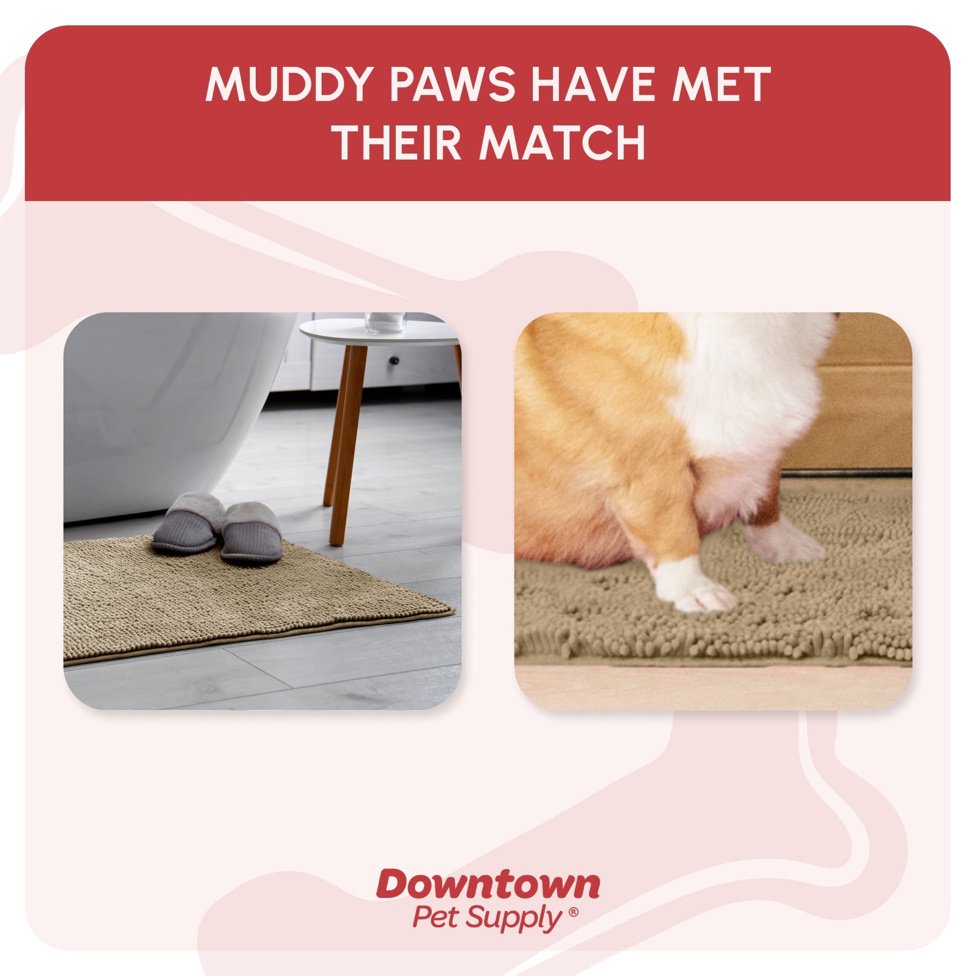 My Doggy Place Dog Mat for Muddy Paws, Washable Dog Dog Mat, Oatmeal