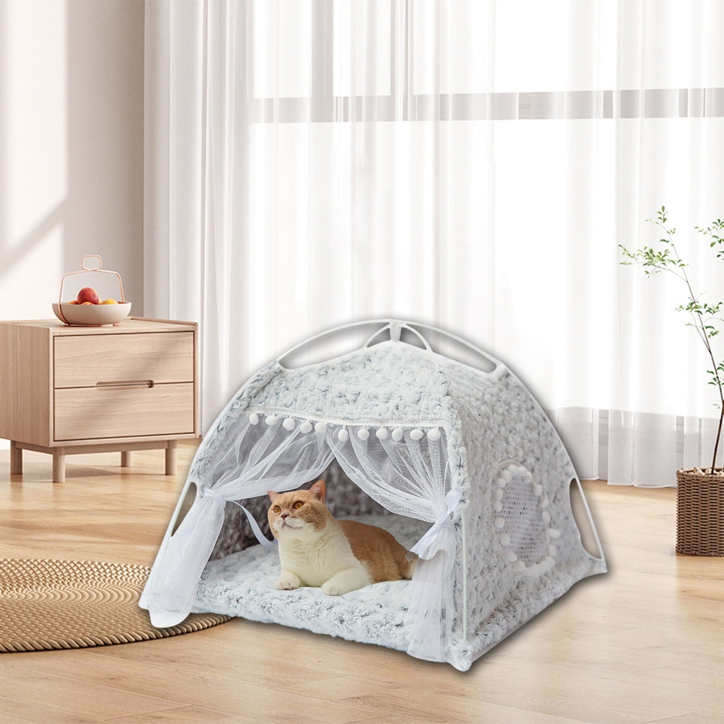 OAVQHLG3B Cats Dogs Bed For Indoor Cats Dogs Bed, Cats Dogs Cave Bed, Warm Enclosed Covered Cats Tent,Outdoor Cave Bed House For Cats,Puppy Or Small Pet With Ventilation