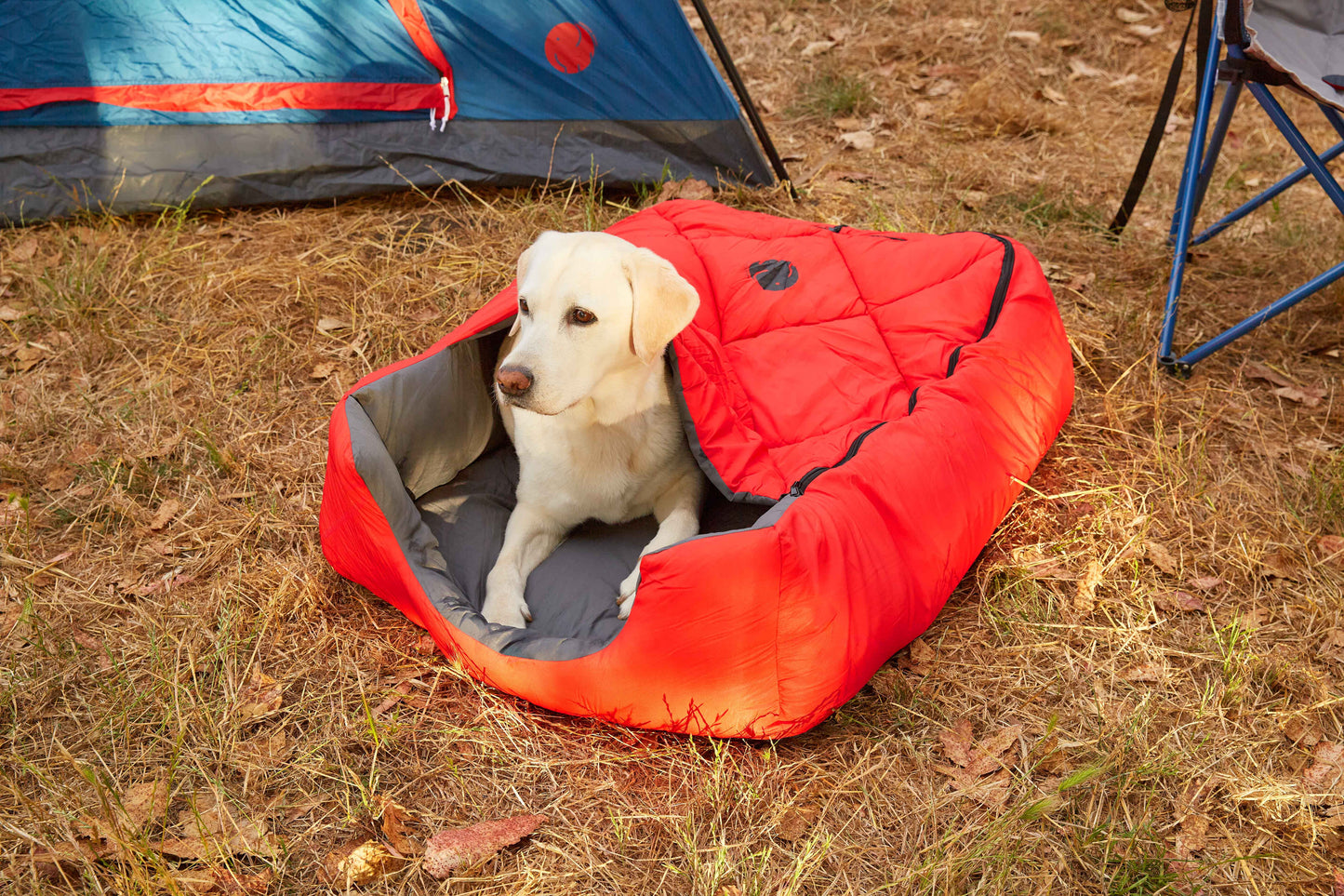 OmniCore Designs Pet Sleeping Bag (SM/Blue) with Zippered Cover for Travel, Camping, Backpacking, Hiking | Good for Small and Large Pets | Use as Pet Beds, Pet Mats or Pet Blanket