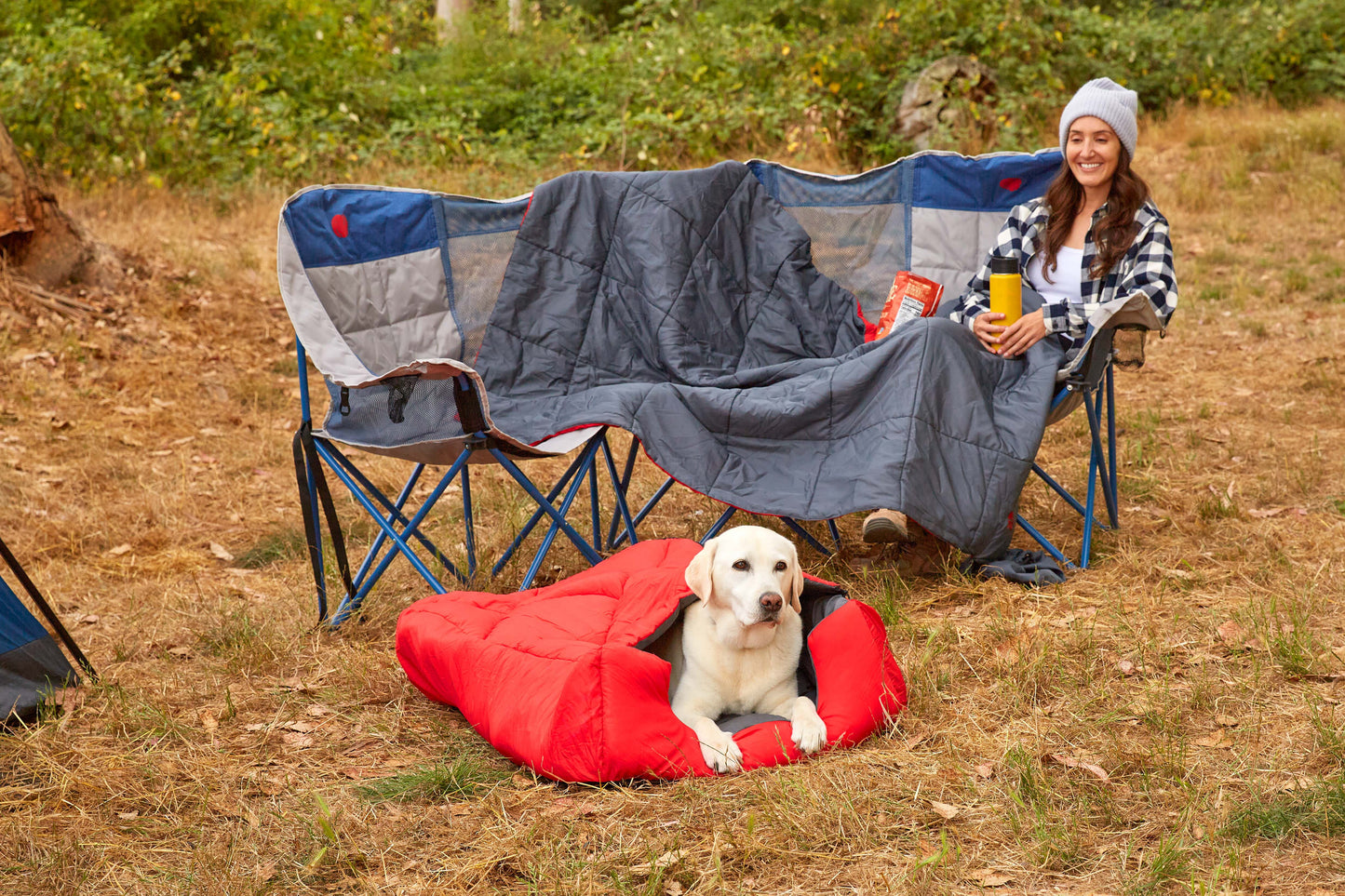 OmniCore Designs Pet Sleeping Bag (SM/Blue) with Zippered Cover for Travel, Camping, Backpacking, Hiking | Good for Small and Large Pets | Use as Pet Beds, Pet Mats or Pet Blanket