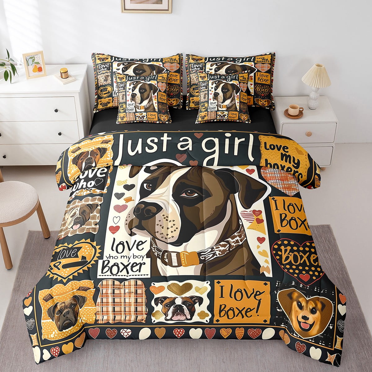 7 Piece Excavator Twin Size Bed in a Bag Cartoon Car Bedding Sets Construction Machinery Truck Comforter Set with Sheets Equipment Tractor Bed Set Ngineering Vehicle Print Sheets