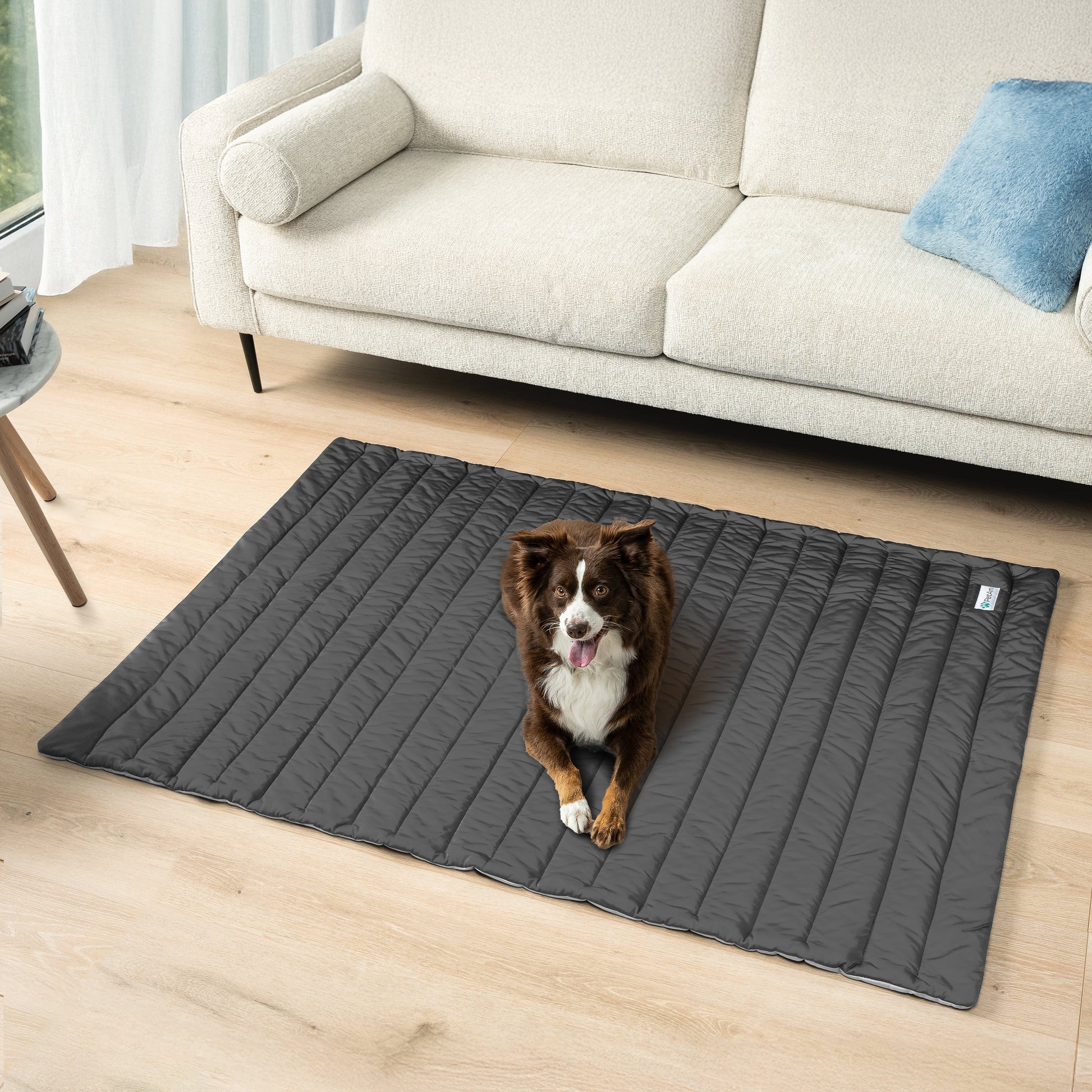 PetAmi Cooling Mat for Dog, Premium Pet Cooling Blanket for Crate Kennel, Indoor Cat Cool Sleeping Pad, Q-MAX Cold Sofa Couch Cover for Summer, Gray/Light Grey, Medium (29x40)