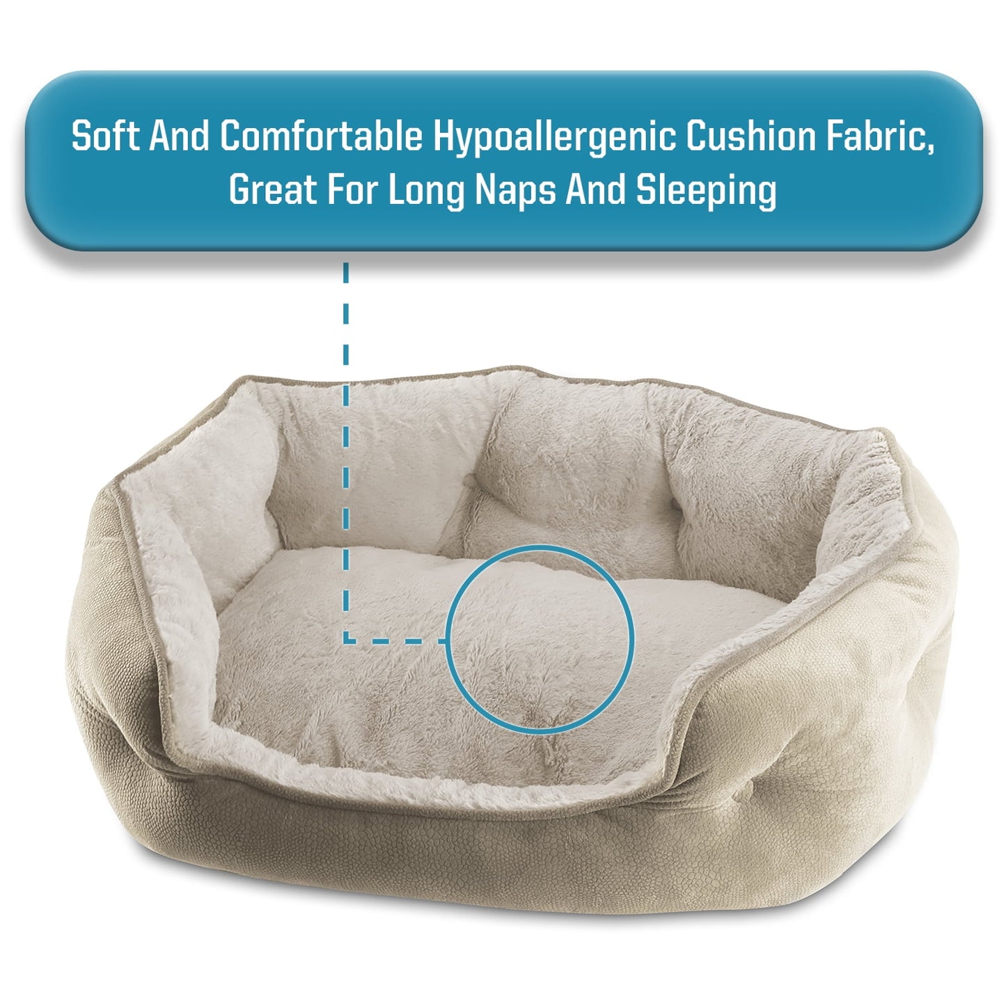 Arlee Cozy Oval Round Cuddler Pet Dog Bed - Memory Foam - Chew Resistant - Medium/Large (choose your color)