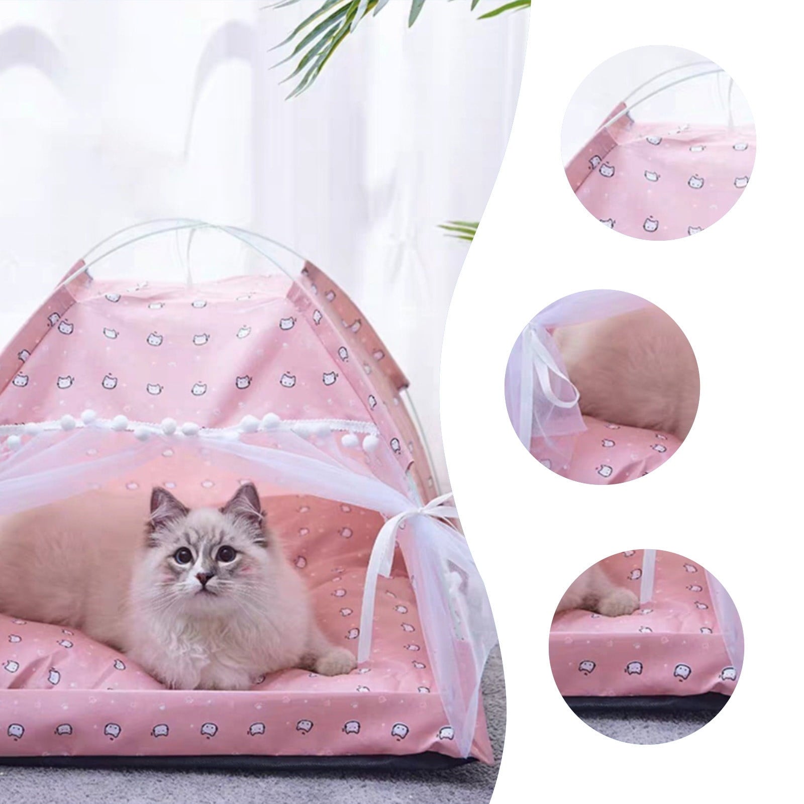 Ozmmyan Cats Dogs Bed For Indoor Cats Dogs Bed, Cats Dogs Cave Bed, Warm Enclosed Covered Cats Tent,Outdoor Cave Bed House For Cats,Puppy Or Small Pet With Ventilation Clearance
