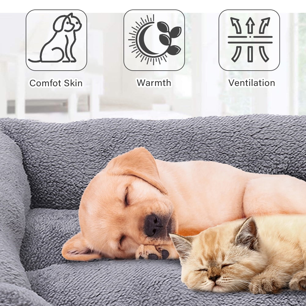 PinkSheep Dog Bed Washable Pet Cat Beds for Small Puppy Medium Dogs Cats, Wine Red