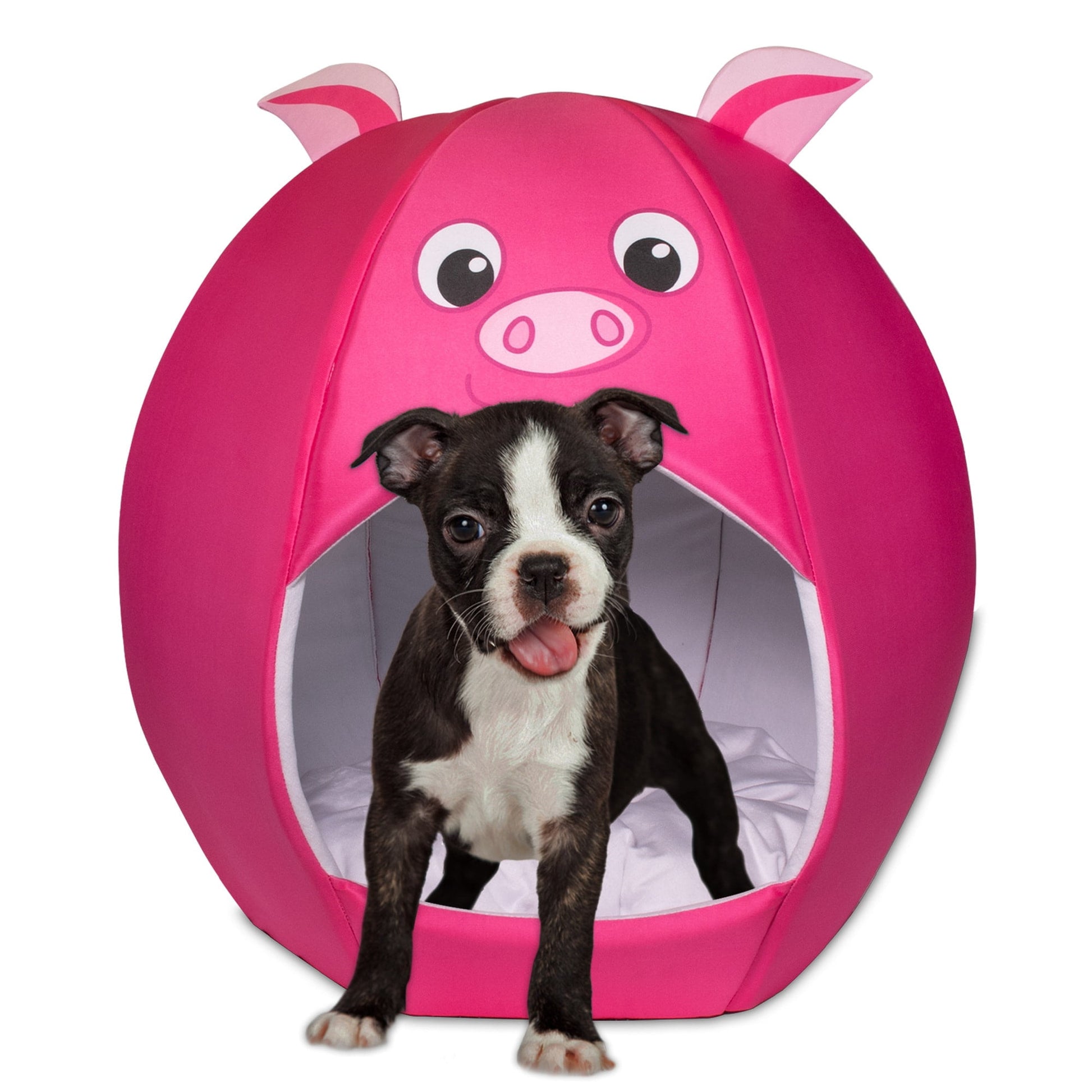 Maccabi Art: Pet Friends Igloo Bed: Small - Piggy - Animal Face Bed, Cozy Dome, Small Dogs, Cats & Puppies, 16x16x18",  Removable Machine-Washable Pad
