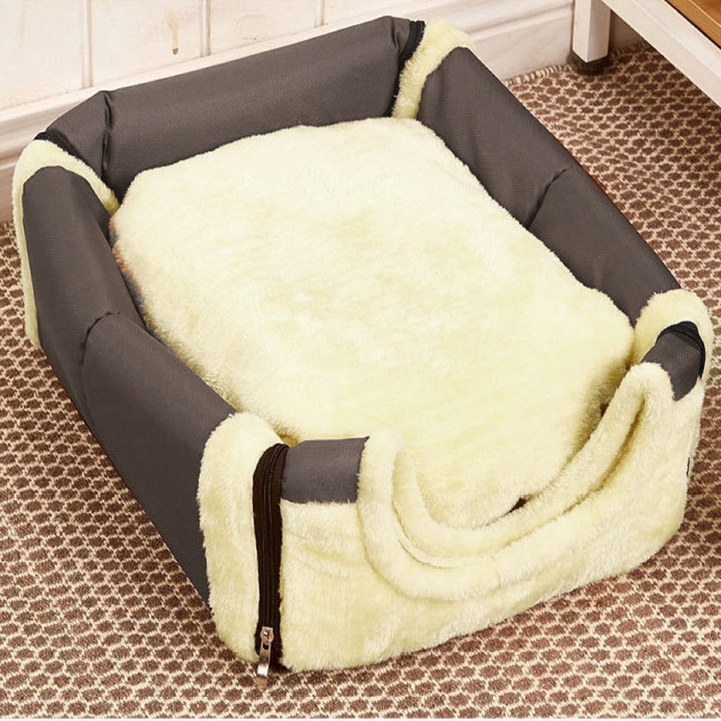 Infidev Plush Cozy Cave Dog Bed for Deep Sleep, Comfortable Kennel for Dogs 11.8" W x 13.7" L