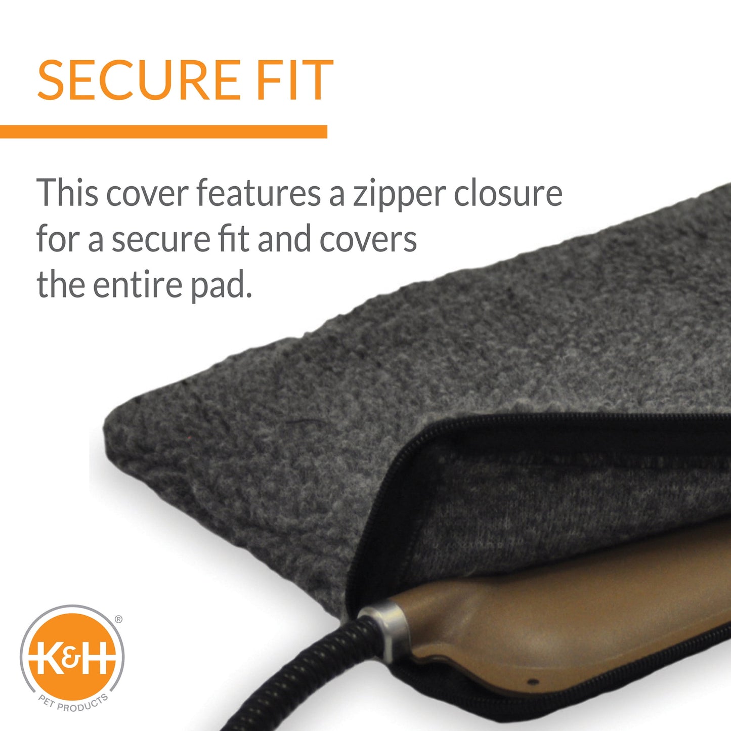 K&H Pet Products Small Animal Heated Pad Deluxe Replacement Cover GrayPetite 9 X 12 Inches