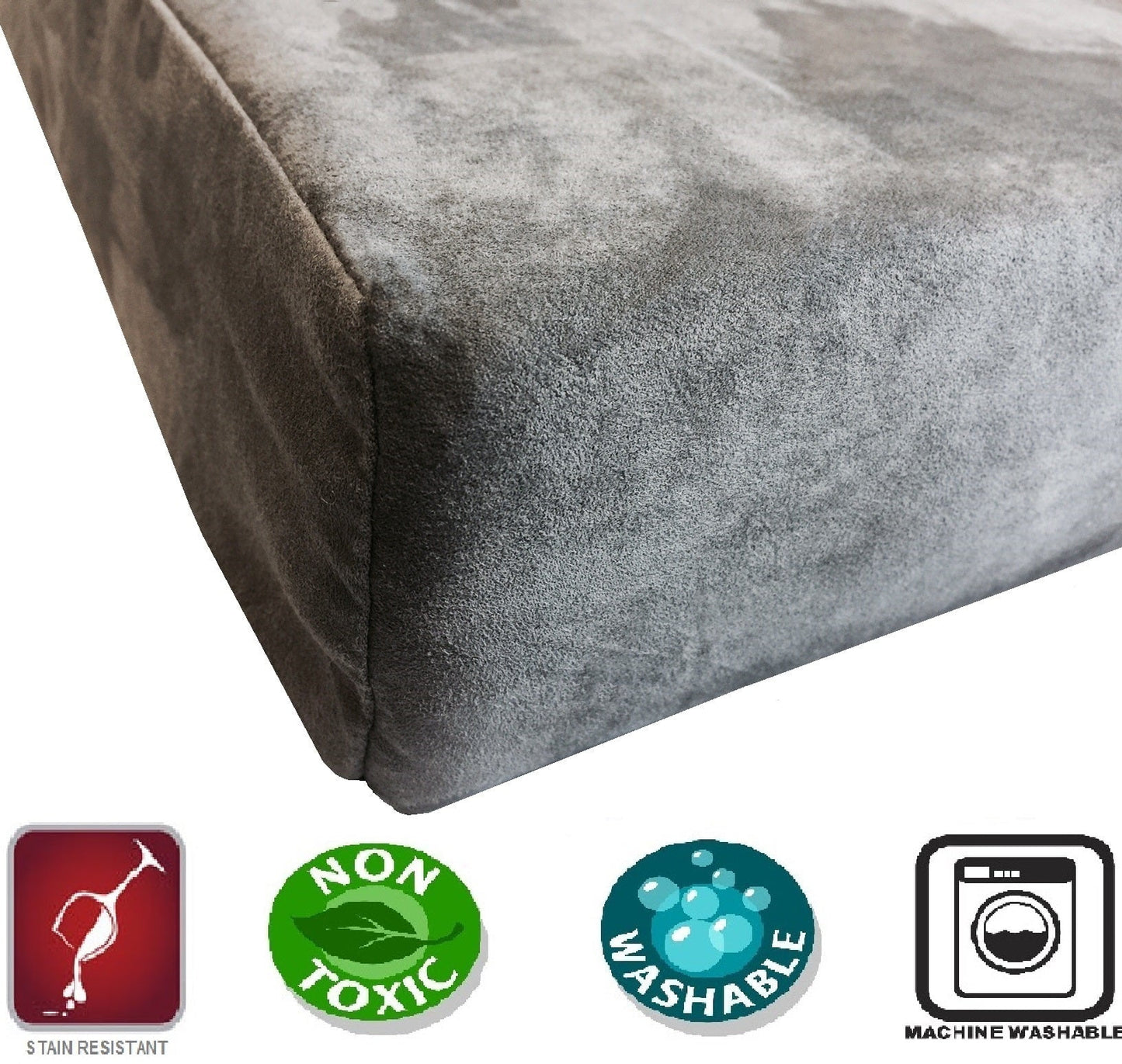 Dogbed4less Orthopedic Memory Foam Dog Mattress, Waterproof Microsuede Gray Cover, XL, 47"x29"x4"