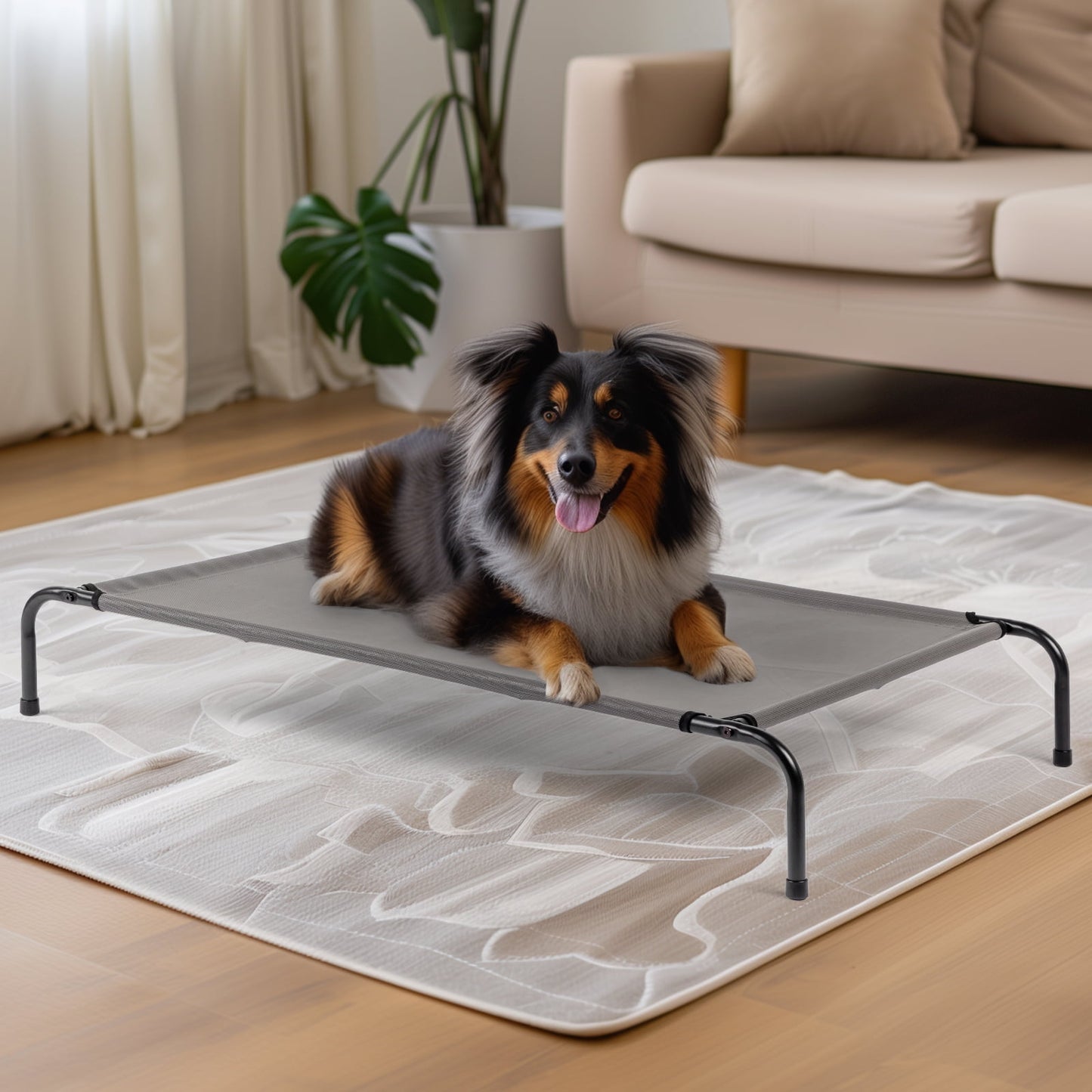 Ktaxon 50"D x 31"W Original Cooling Elevated Dog Bed, Indoor and Outdoor Gray