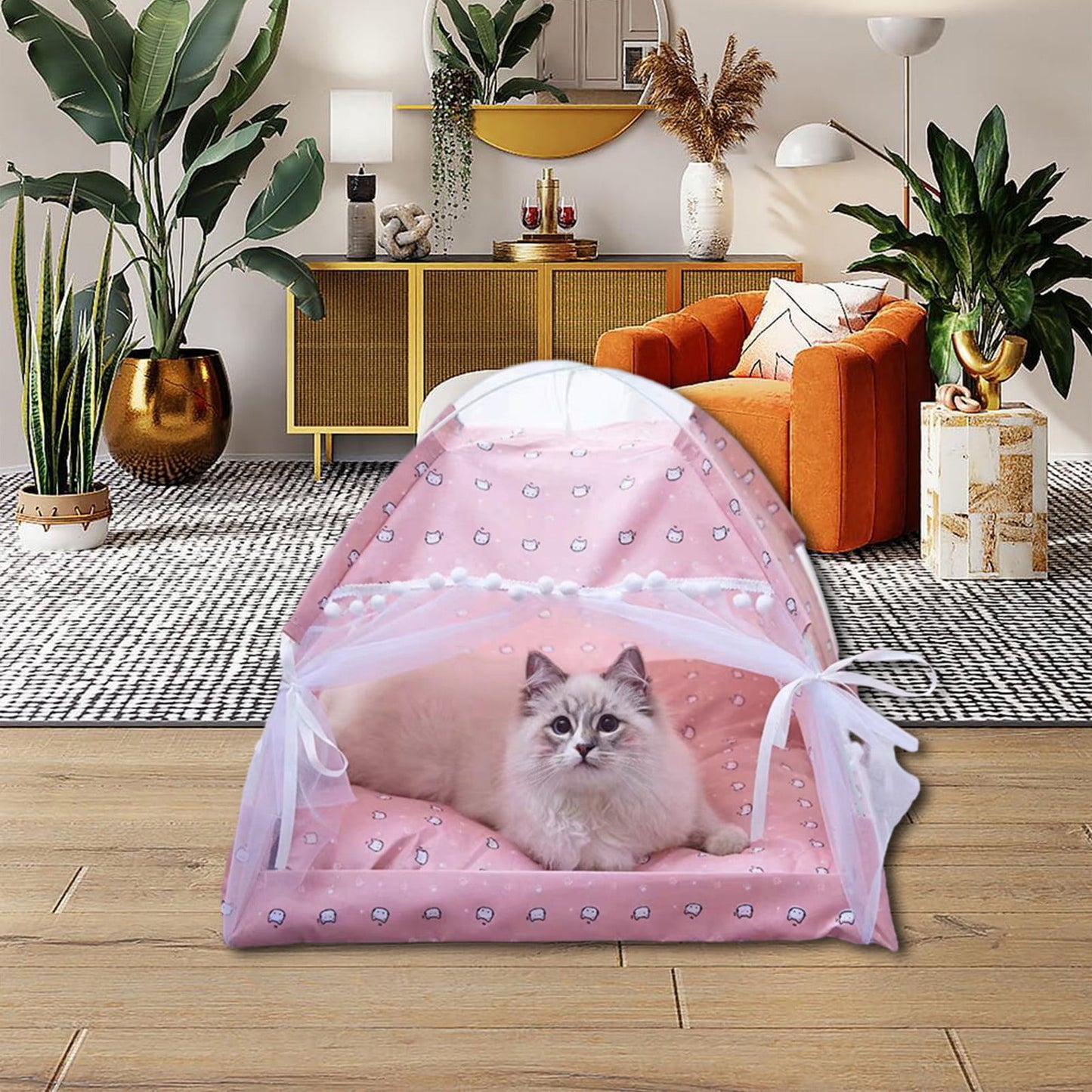 Ozmmyan Cats Dogs Bed For Indoor Cats Dogs Bed, Cats Dogs Cave Bed, Warm Enclosed Covered Cats Tent,Outdoor Cave Bed House For Cats,Puppy Or Small Pet With Ventilation Clearance