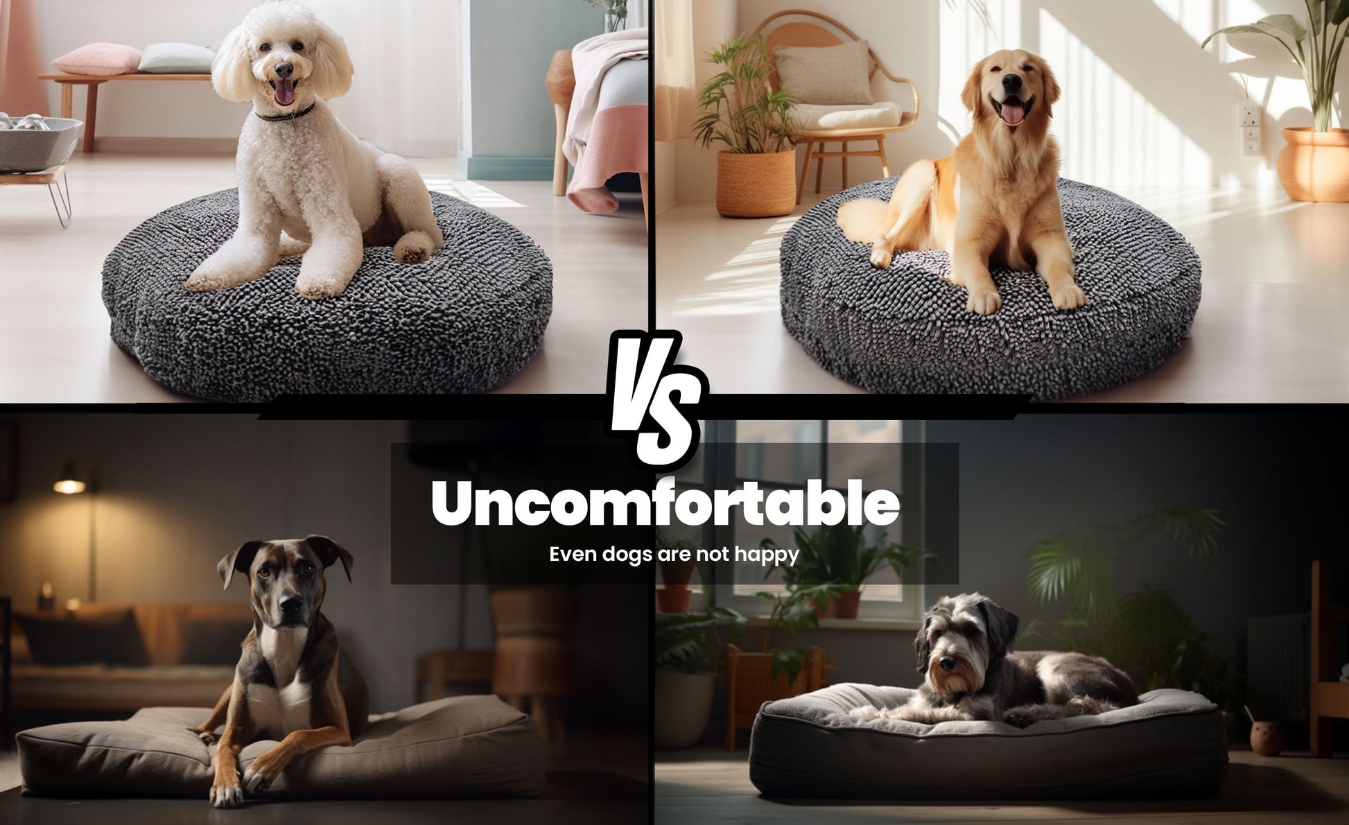 Muddy Mat® Cloud K-9 Bed for Dogs & Cats, Soft & Relaxing Round Dog Bed, Chenille Material, Removable Cover, Washable & Dryer Safe–Grey Large(40"x40")