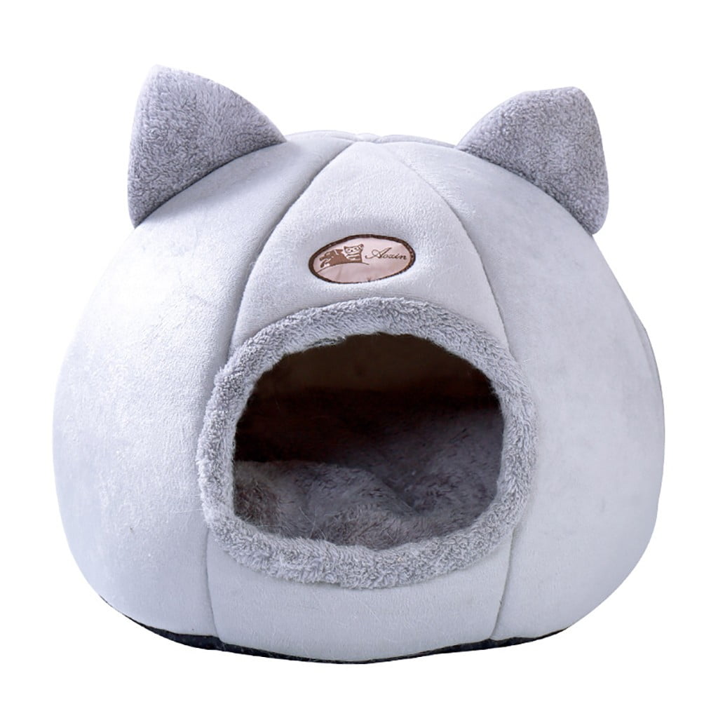 OAVQHLG3B Cat House Bed, Winter Warm Nest Soft Foldable Sleeping Mat Pad Cozy Cat Cave Cute Pet Tent Beds for Cats Puppy Small Dogs