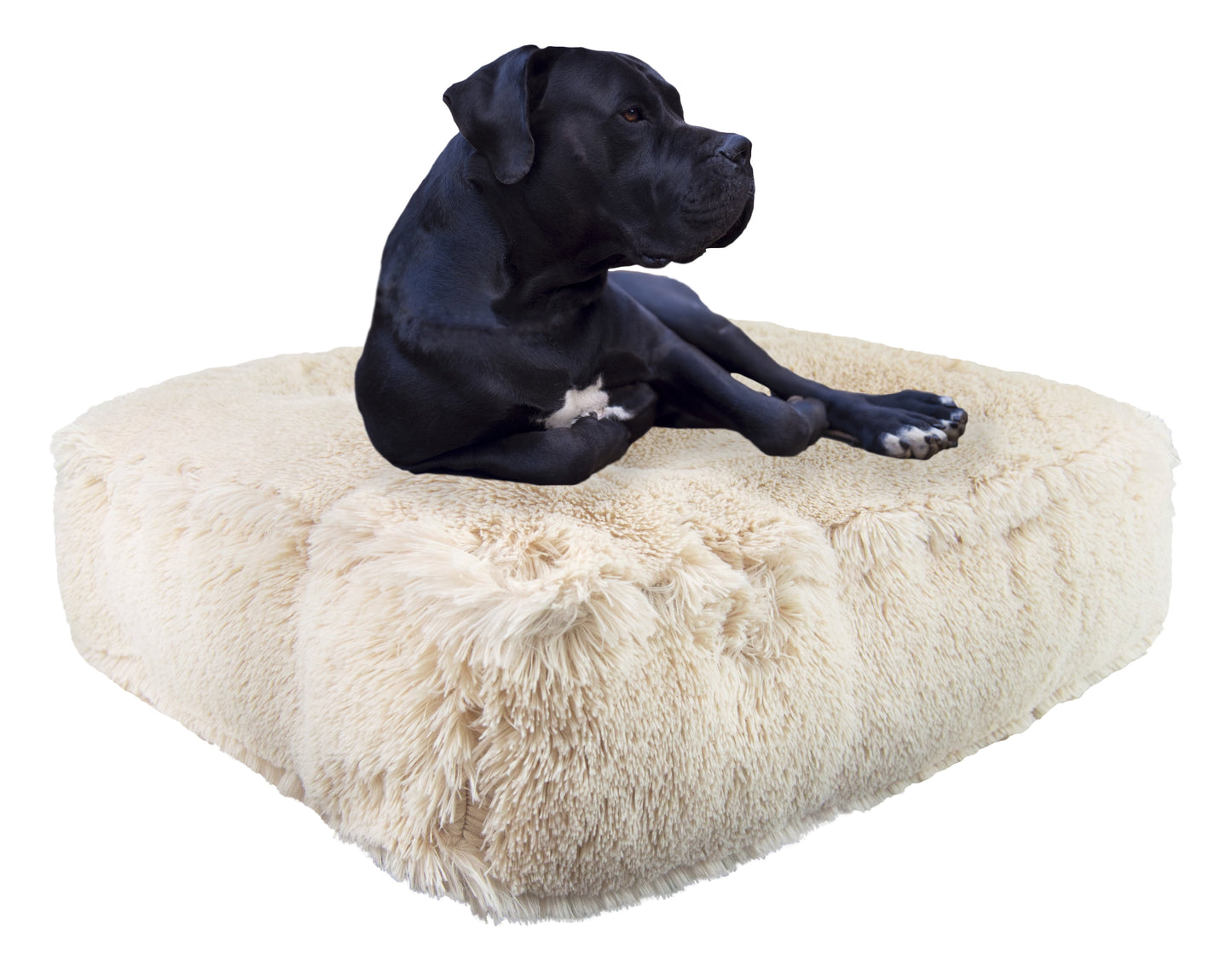 Bessie and Barnie Midnight Frost Luxury Shag Extra Plush Faux Fur Rectangle Pet/Dog Bed