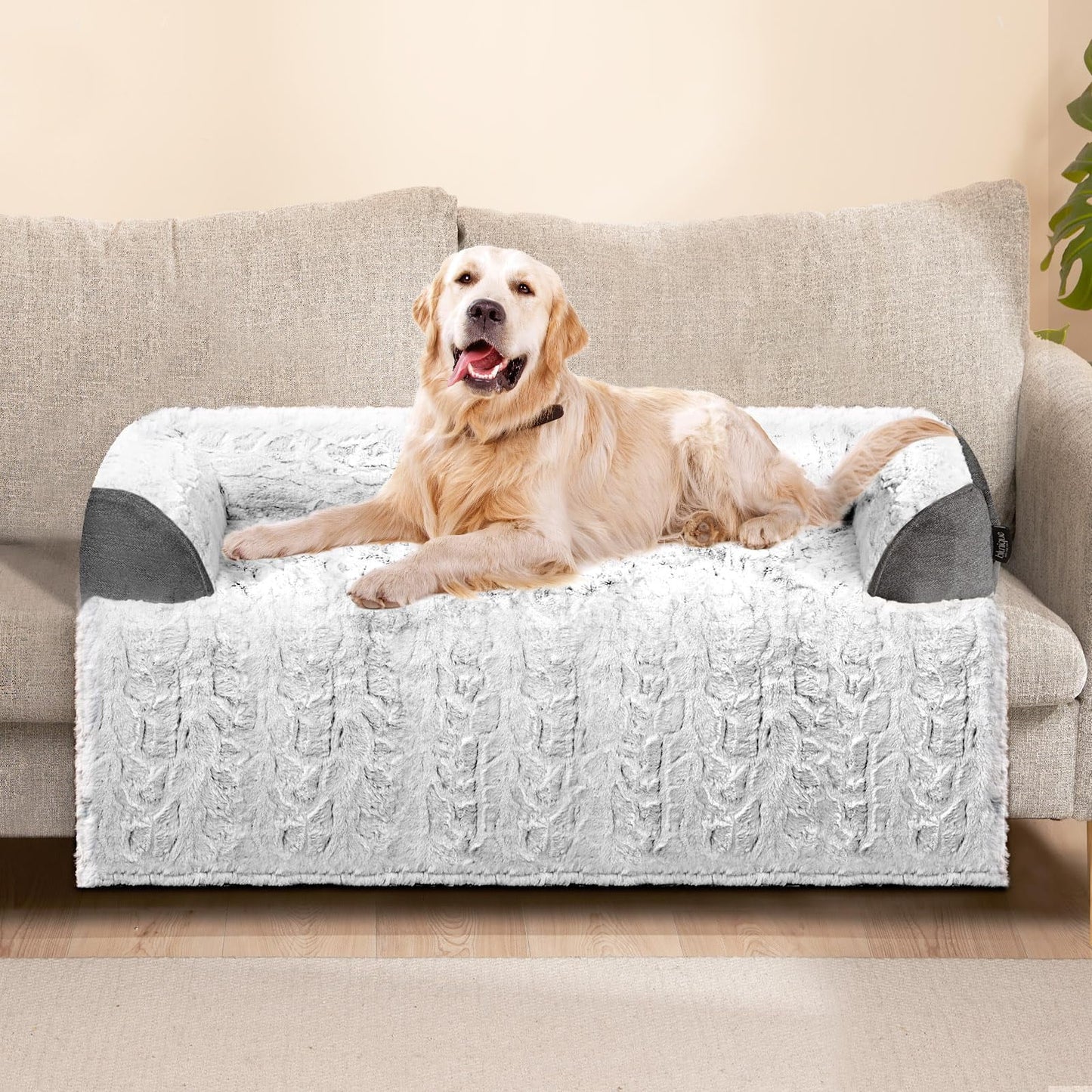 Blunique Dog Couch Bed Waterproof Pet Sofa Protector Detachable Cushion Washable, Gray 41 x 37 inch