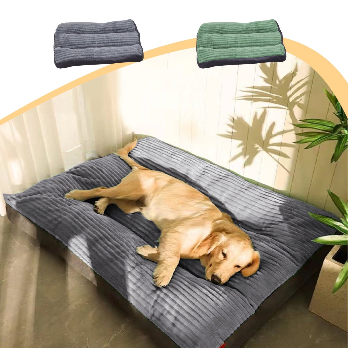 Clearance & Promo, Thickened Warm Dog Kennel, Removable Washable Corduroy Pet Bed for Medium and Large Dogs Discount Bonanza | Cloth, Green, Angeler
