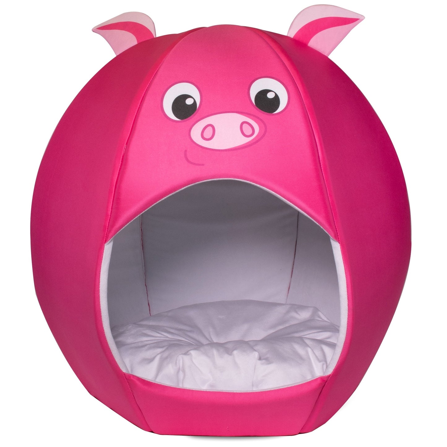 Maccabi Art: Pet Friends Igloo Bed: Small - Piggy - Animal Face Bed, Cozy Dome, Small Dogs, Cats & Puppies, 16x16x18",  Removable Machine-Washable Pad