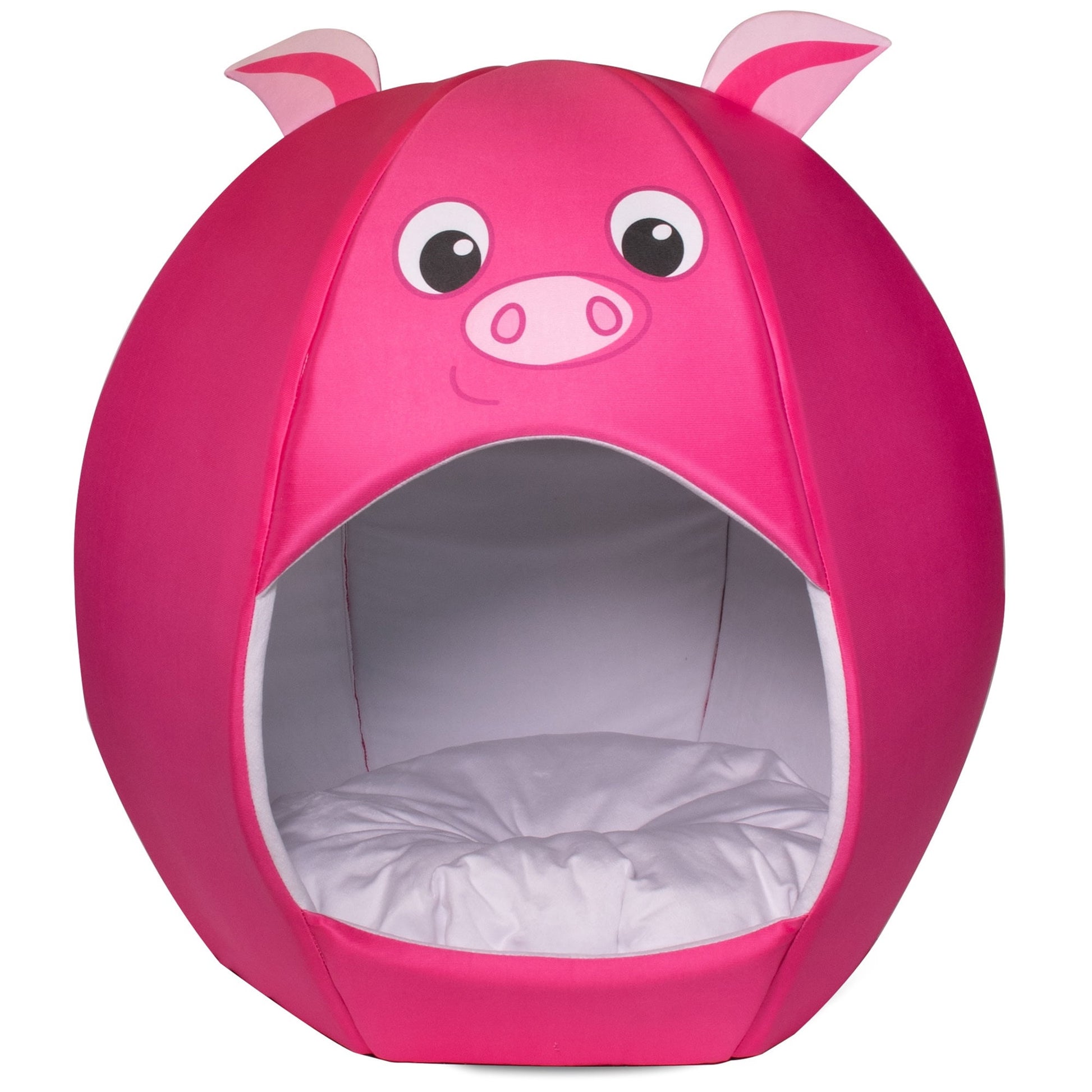 Maccabi Art: Pet Friends Igloo Bed: Small - Piggy - Animal Face Bed, Cozy Dome, Small Dogs, Cats & Puppies, 16x16x18",  Removable Machine-Washable Pad