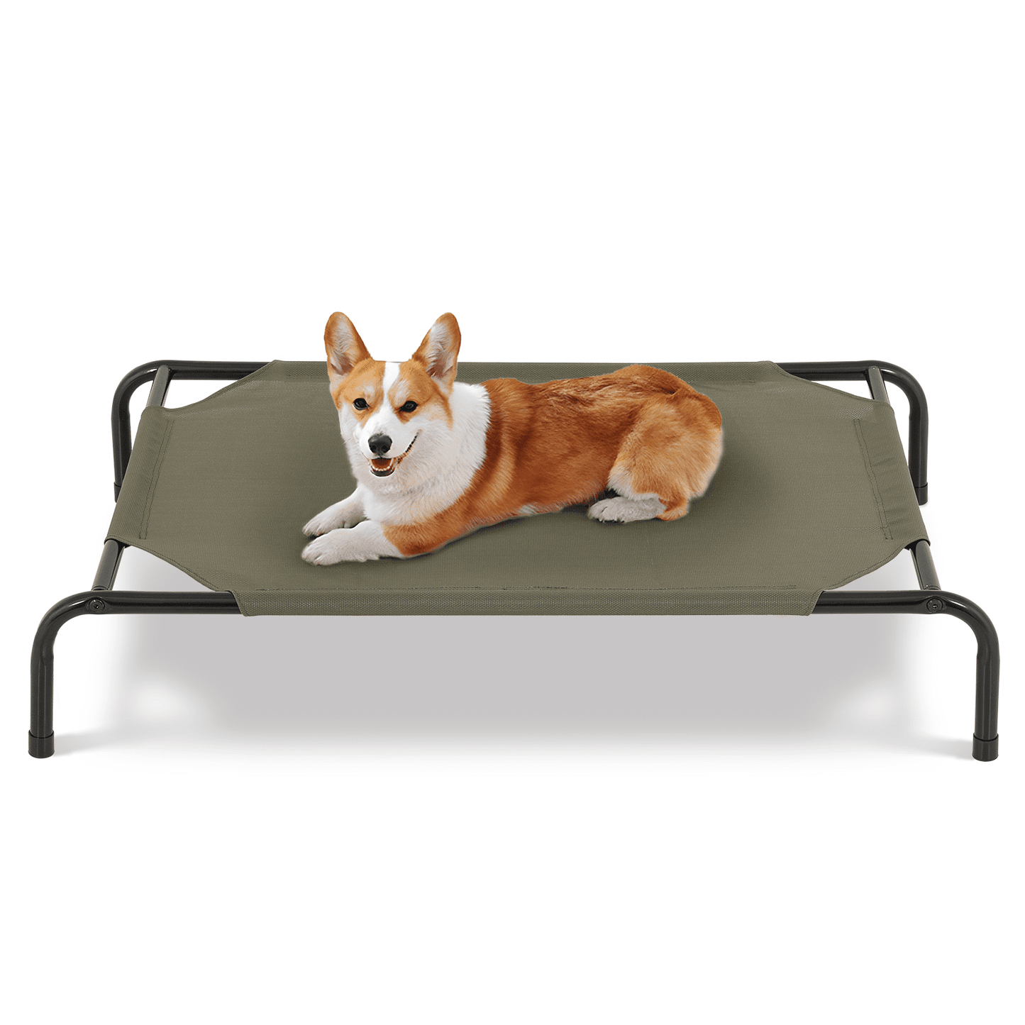 Magshion Elevated Dog Bed, Portable Indoor & Outdoor Pet Hammock Bed, Raised Dog Bed with Breathable Mesh, Light Brown, 49.5"