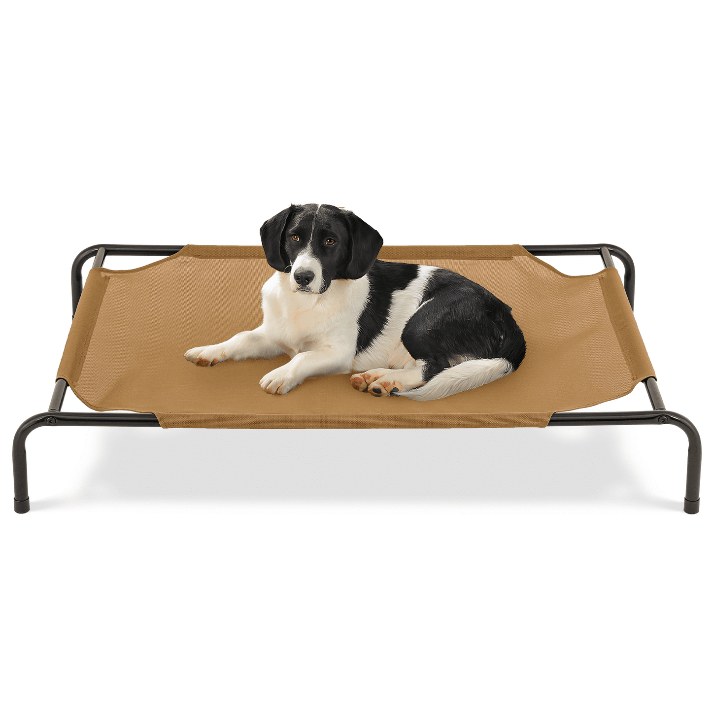 Magshion Elevated Dog Bed, Portable Indoor & Outdoor Pet Hammock Bed, Raised Dog Bed with Breathable Mesh, Light Brown, 49.5"