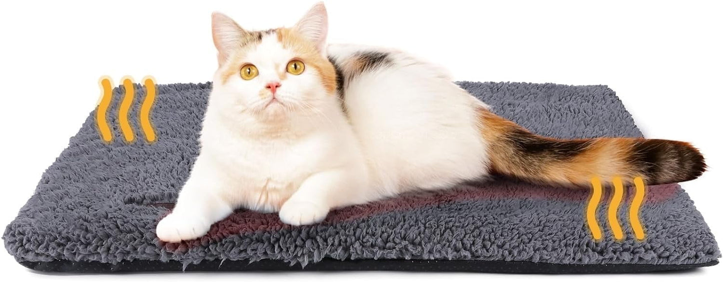 MANGOBOB Self Warming and Heating Cat and Dog Mat, 24 x 18 Inch, Non-Slip Bottom, Gray