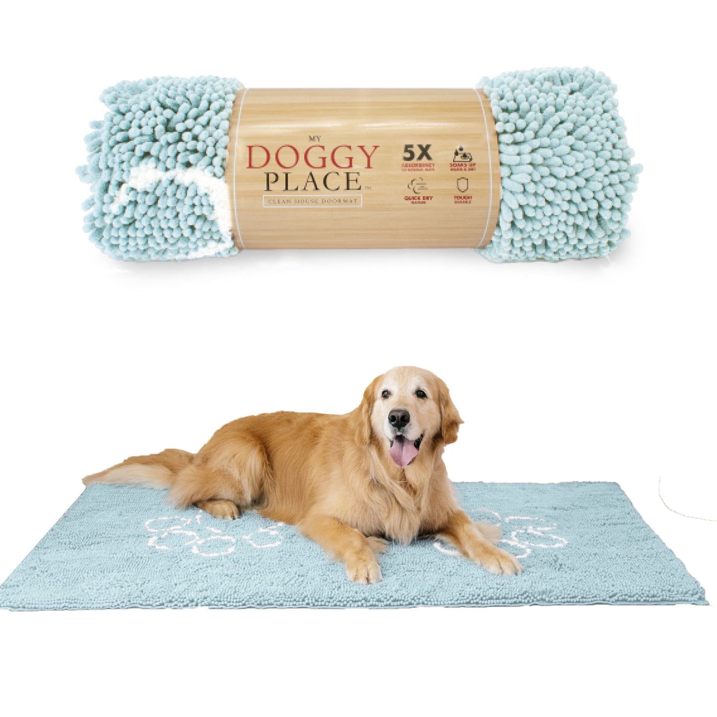My Doggy Place Dog Mat for Muddy Paws, Washable Dog Door Mat, Ash, M